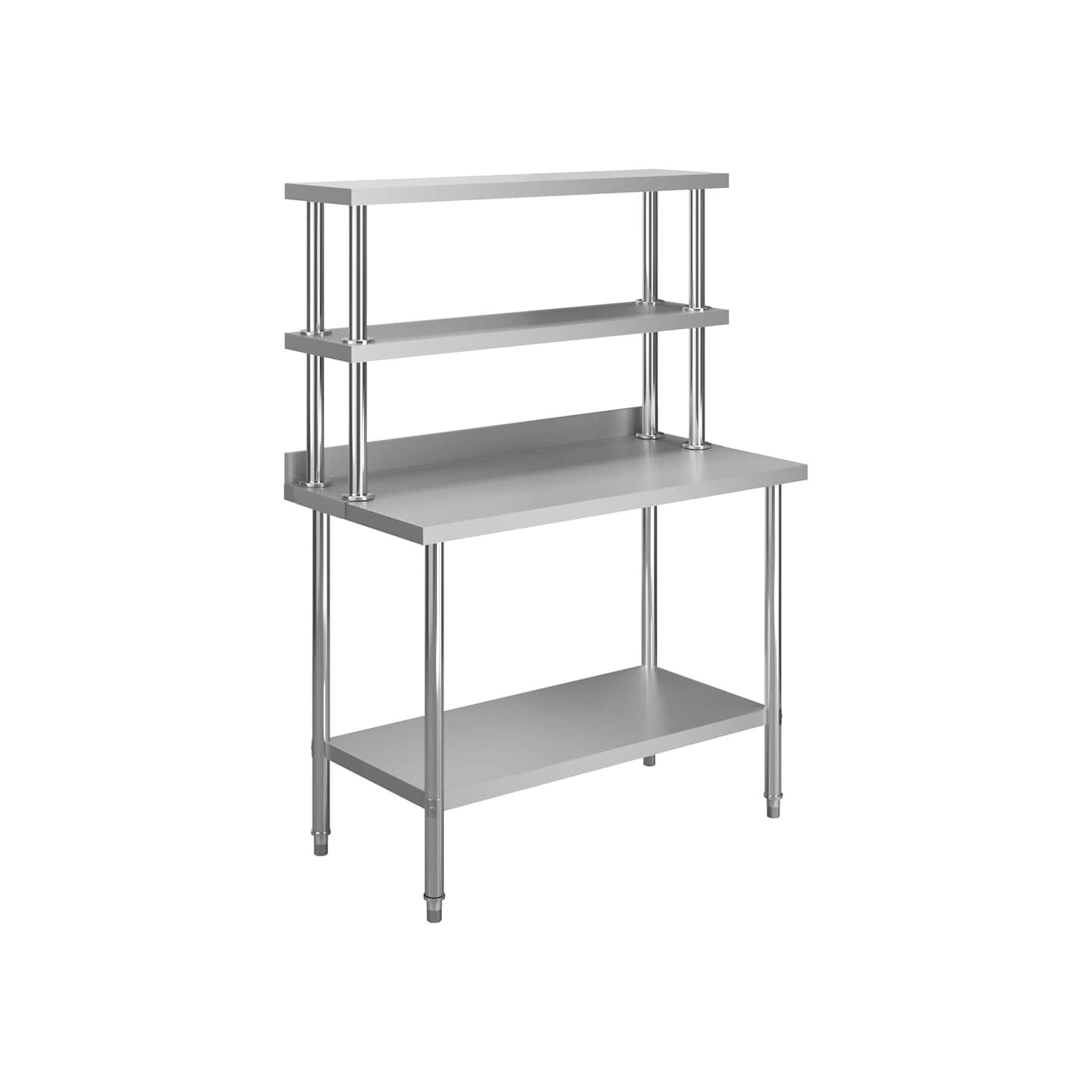 Table de travail de cuisine avec étagère 120x60x150 cm Inox