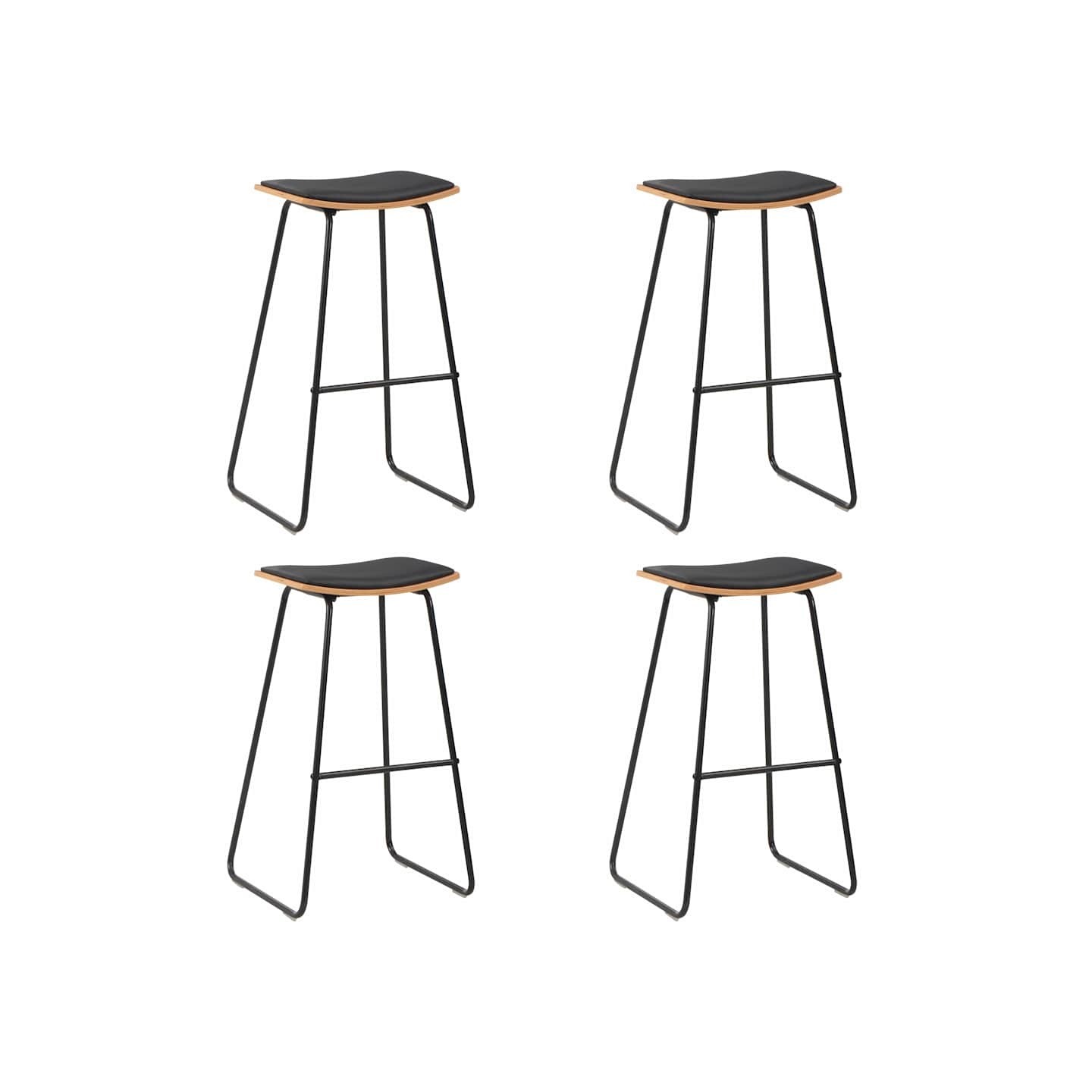 Tabourets de bar lot de 4 noir similicuir