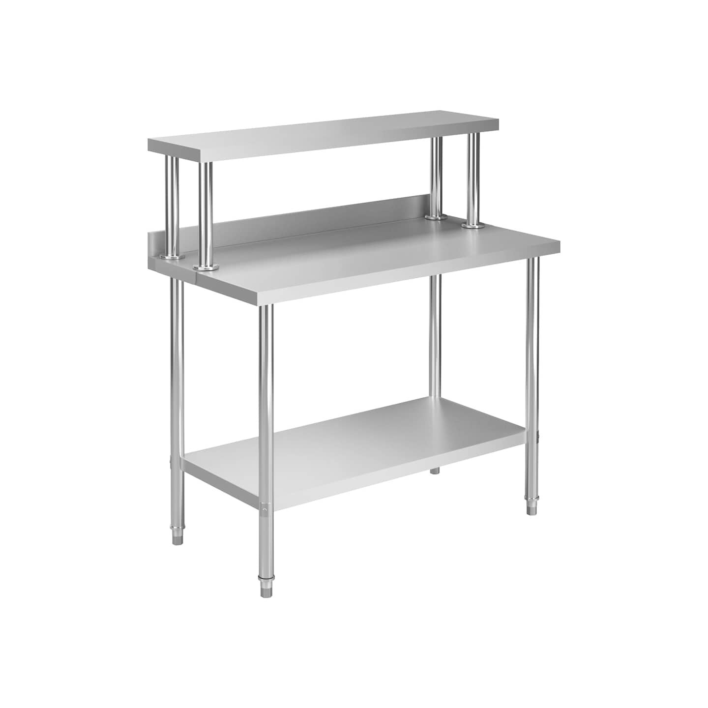 Table de travail de cuisine avec étagère 120x60x120 cm Inox
