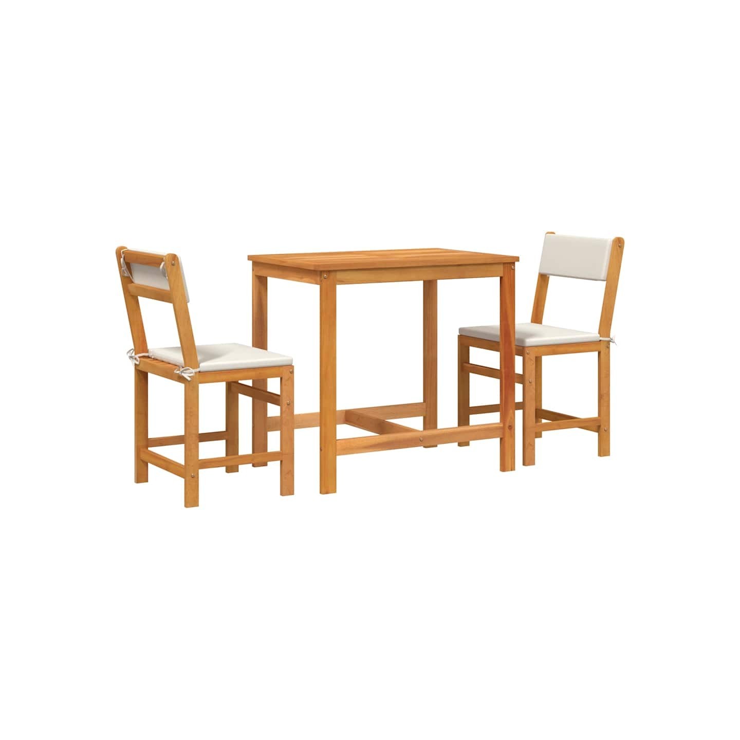 Ensemble de balcon avec coussins 3 pcs bois massif d'acacia