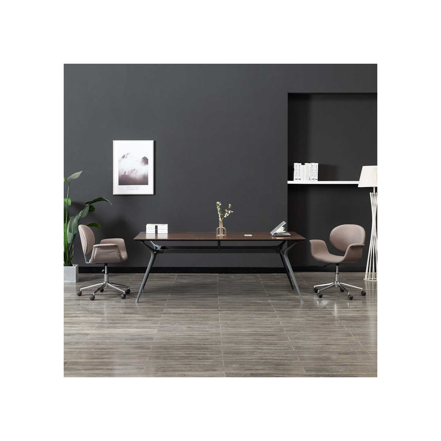Chaise pivotante de bureau Taupe Tissu
