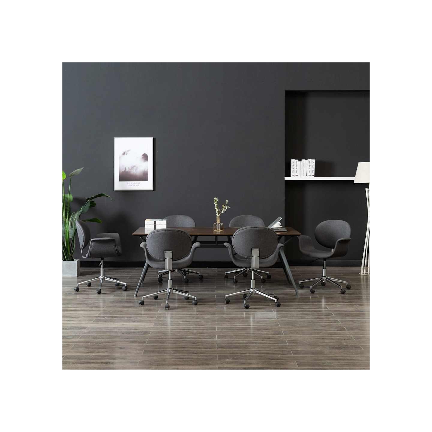 Chaises pivotantes à manger lot de 6 gris tissu