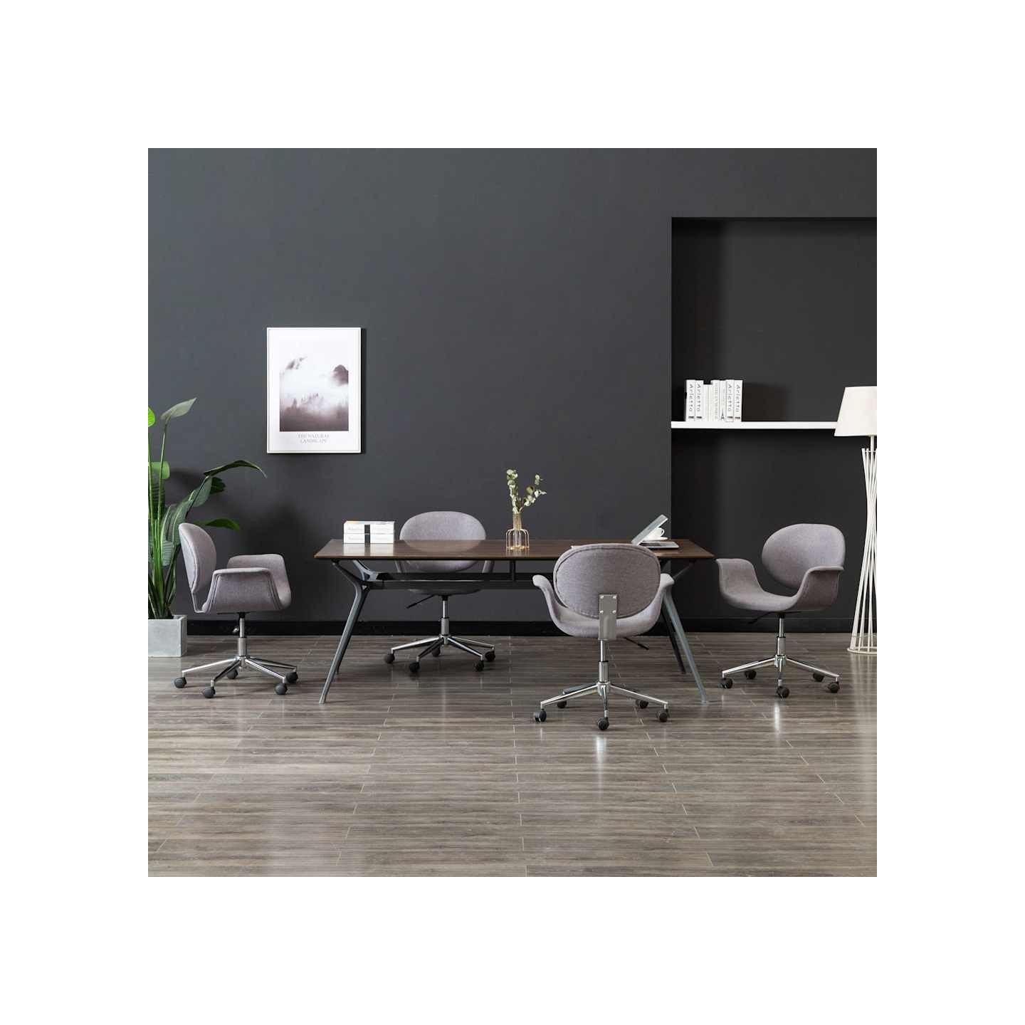 Chaises pivotantes à manger lot de 4 gris tissu