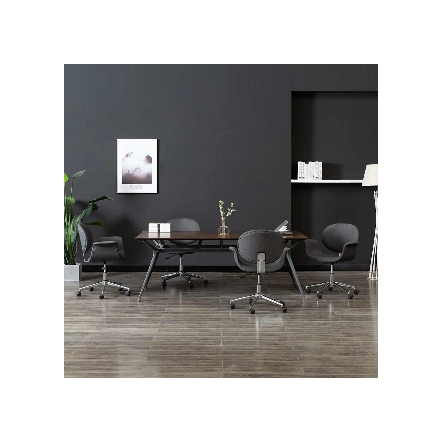 Chaises pivotantes à manger lot de 4 gris tissu