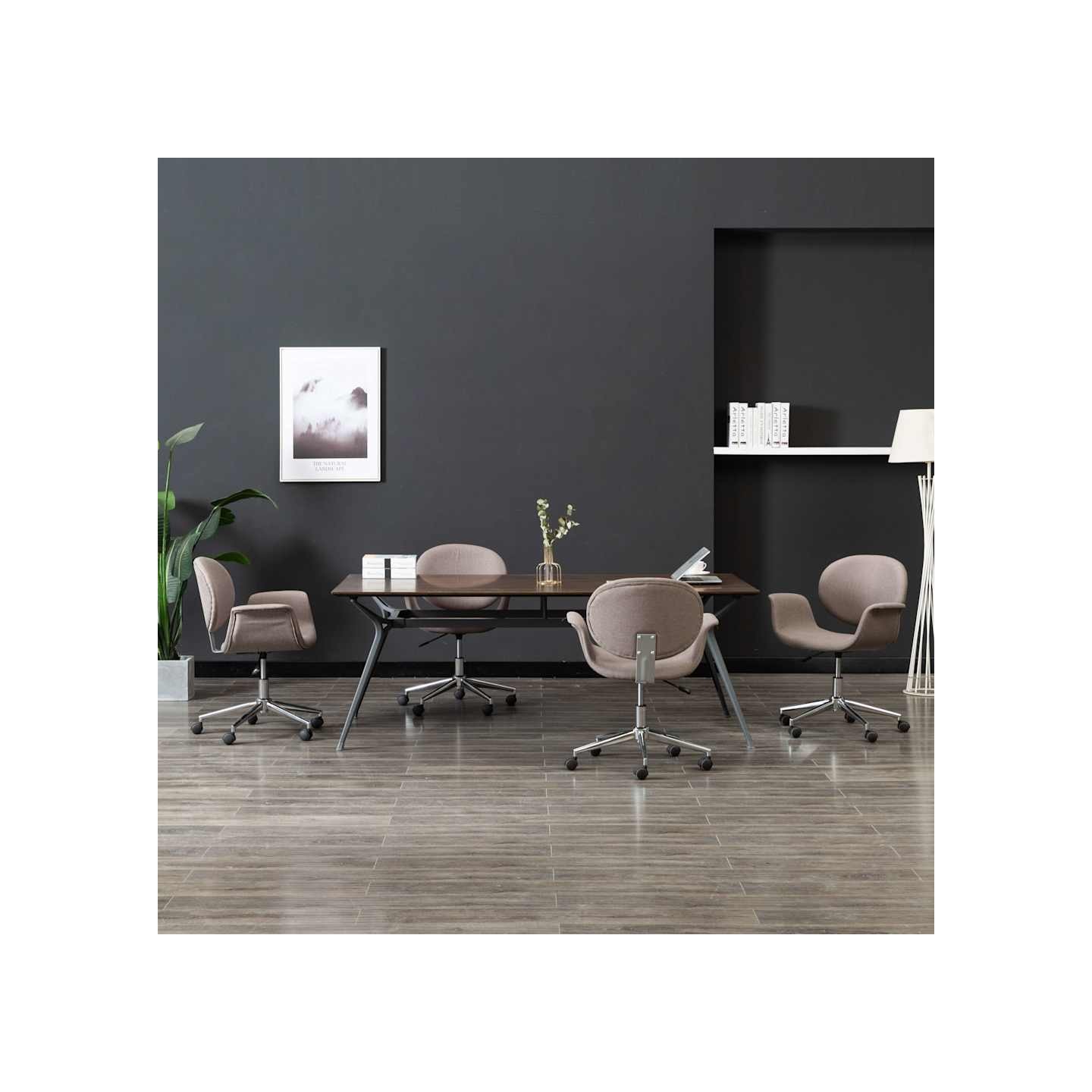 Chaises pivotantes à manger lot de 4 taupe tissu
