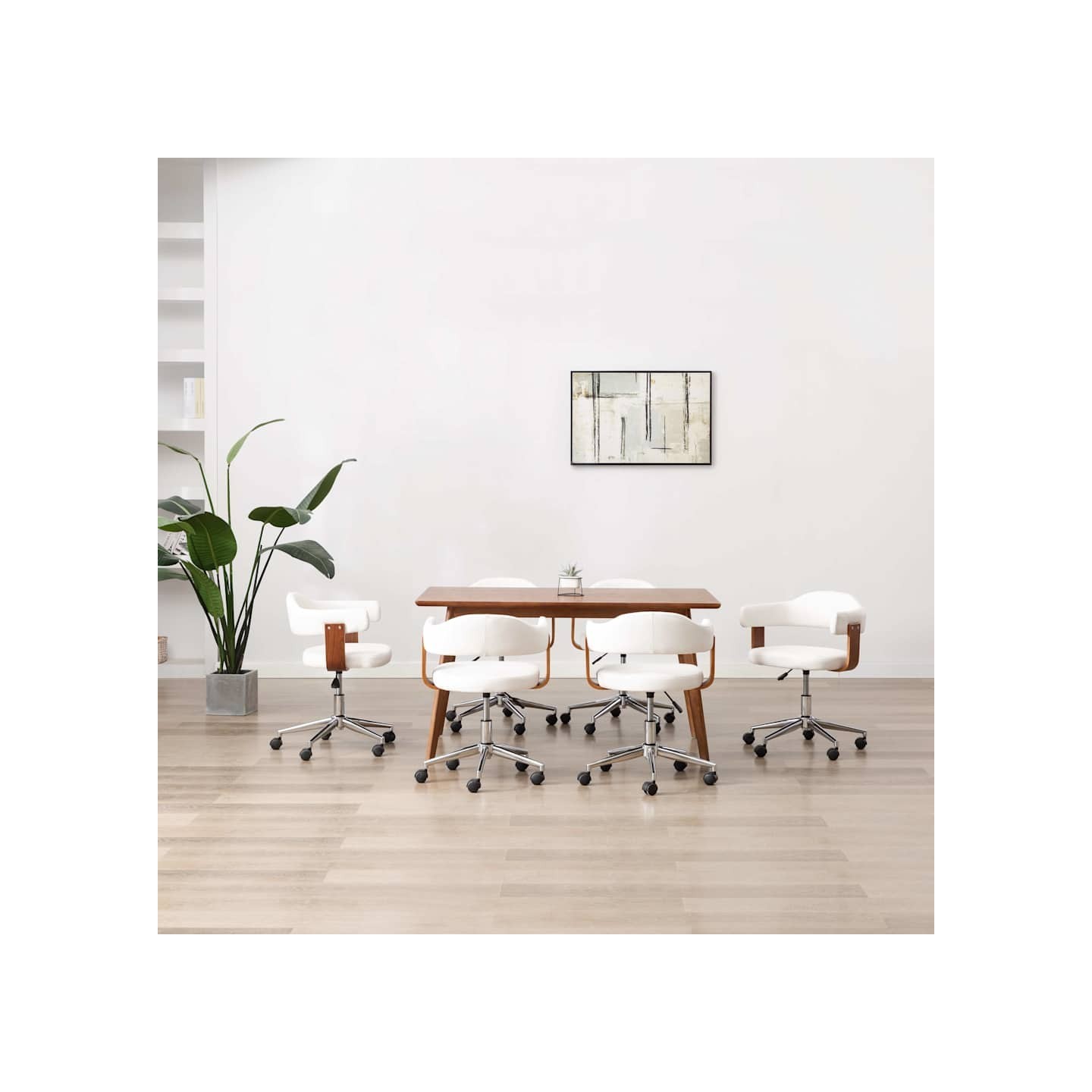 Chaises pivotantes à manger lot de 6 bois courbé et similicuir