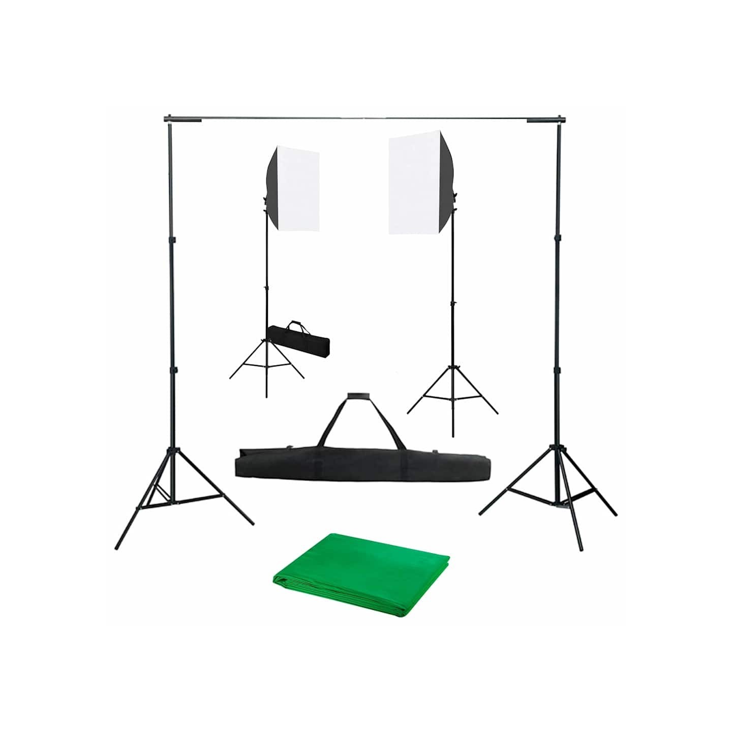 Kit de studio photo avec boîtes à lumière et toile de fond