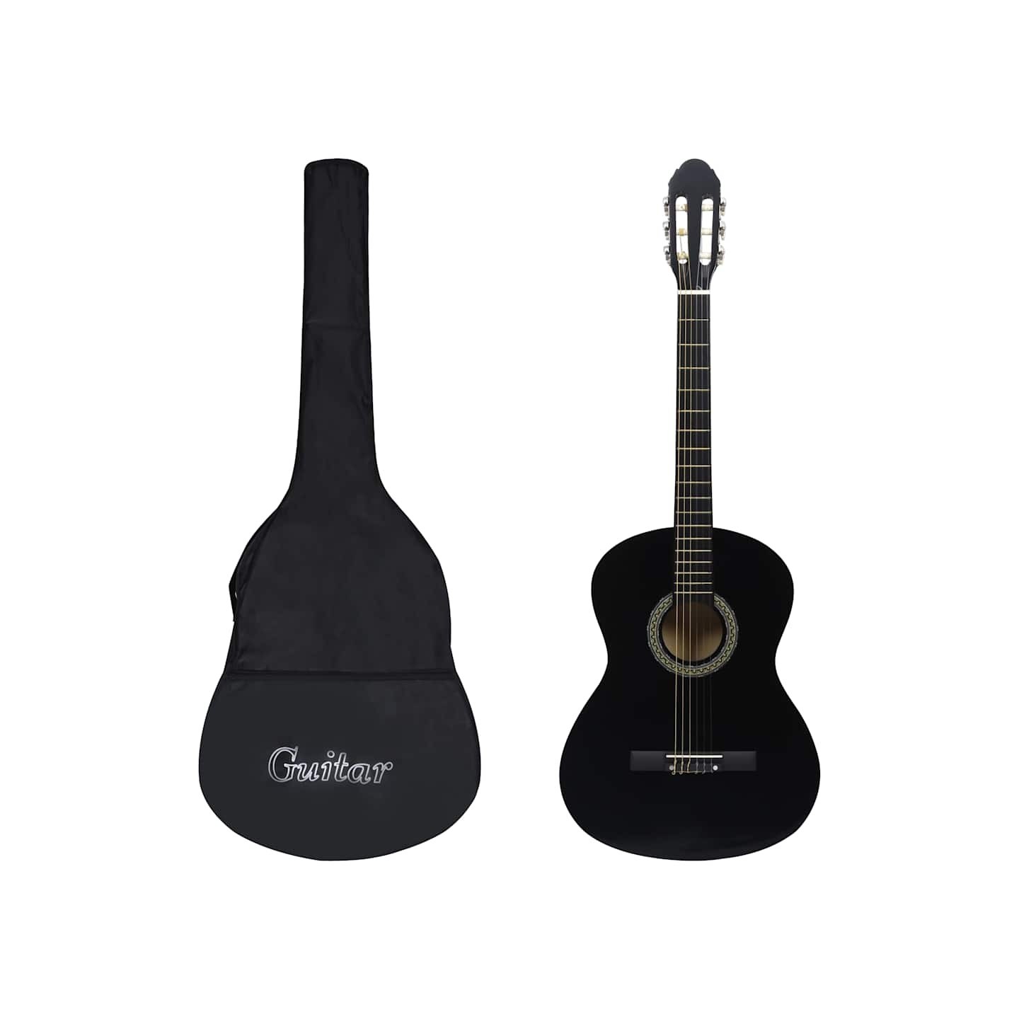 Guitare classique avec sac pour débutants Noir 4/4 39