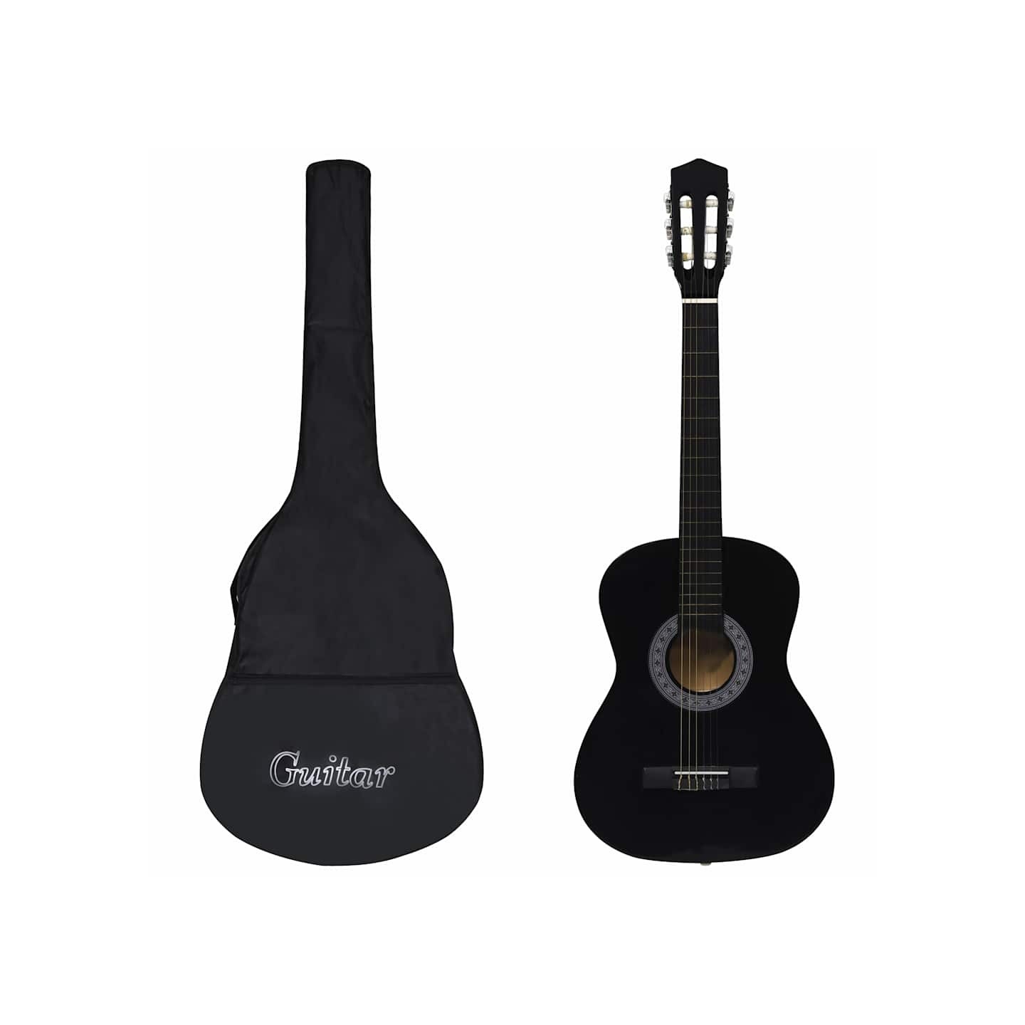 Guitare classique avec sac pour débutants Noir 3/4 36