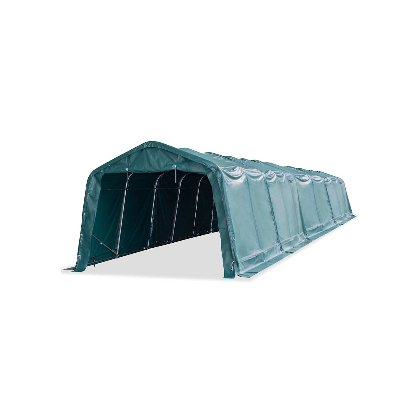 Tente amovible pour bétail PVC 550 g/m² 3,3 x 16 m Vert foncé
