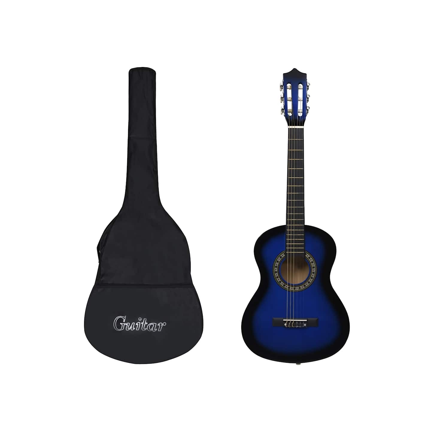 Guitare classique avec sac de débutants et enfants Bleu 1/2 34