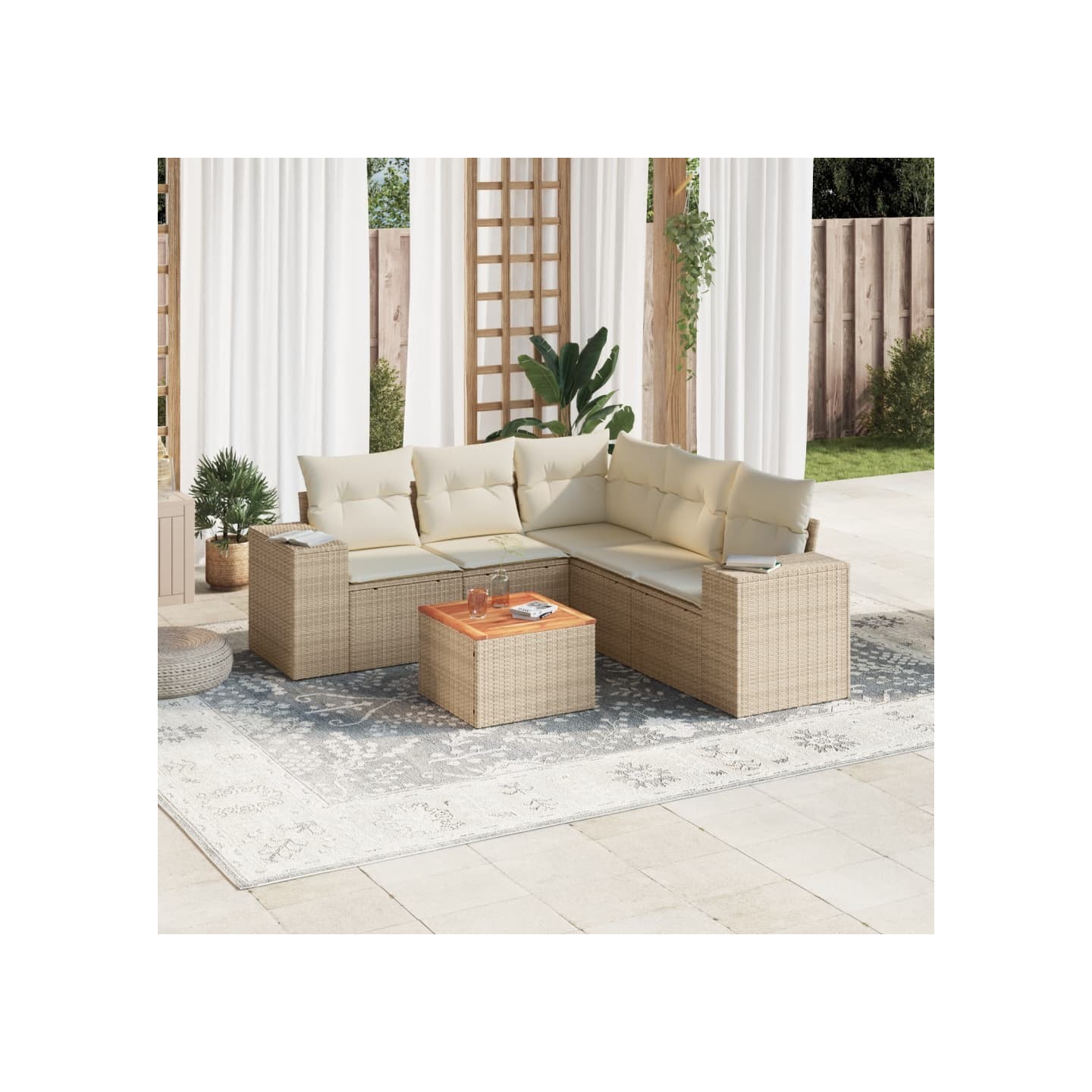Patio Sofa Set 6 place Beige