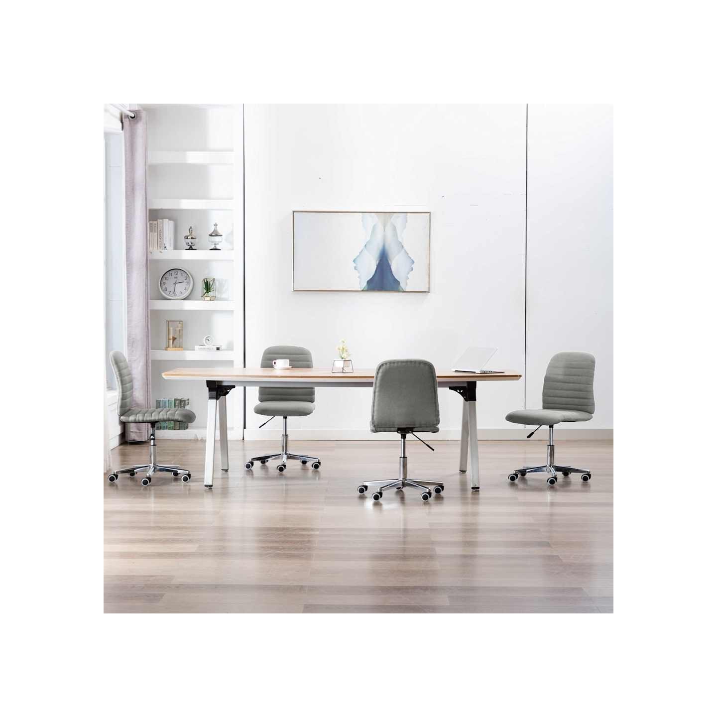 Chaises à manger lot de 4 gris clair tissu