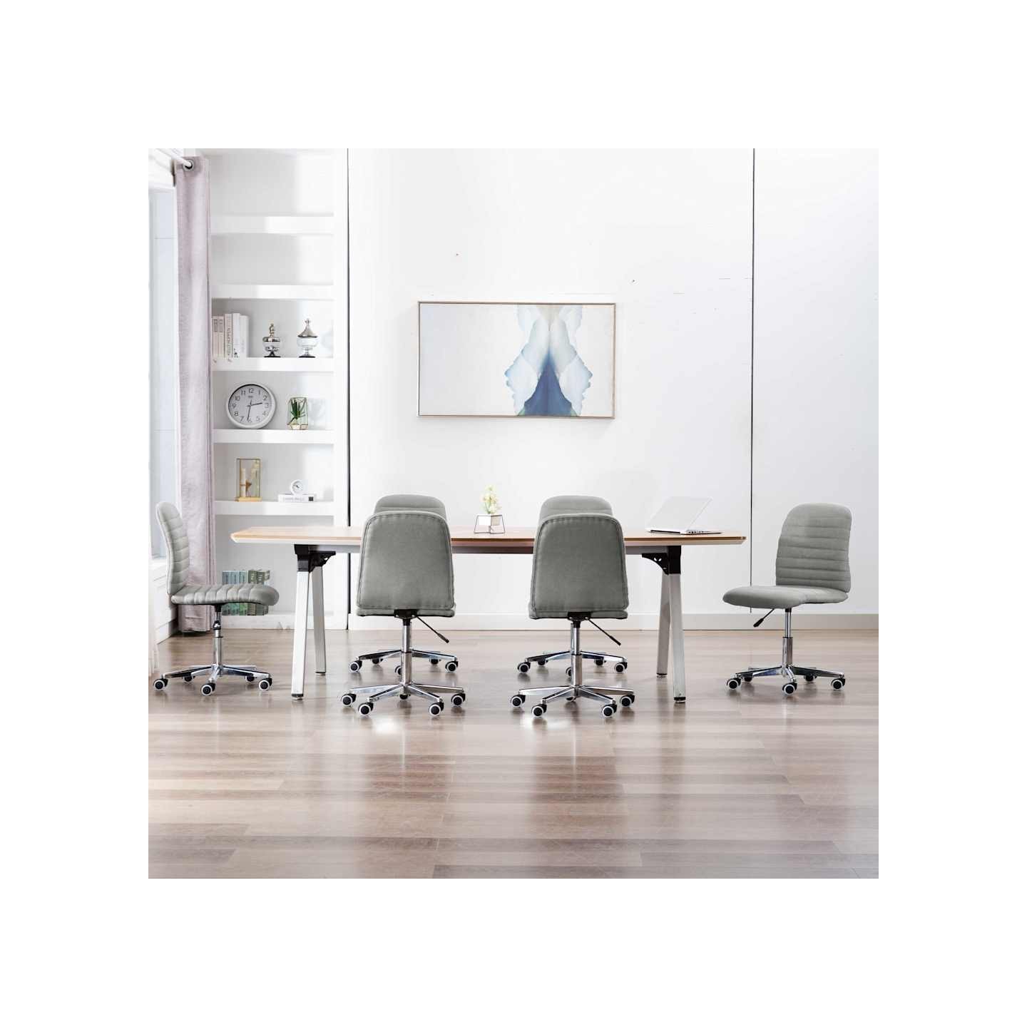 Chaises à manger lot de 6 gris clair tissu