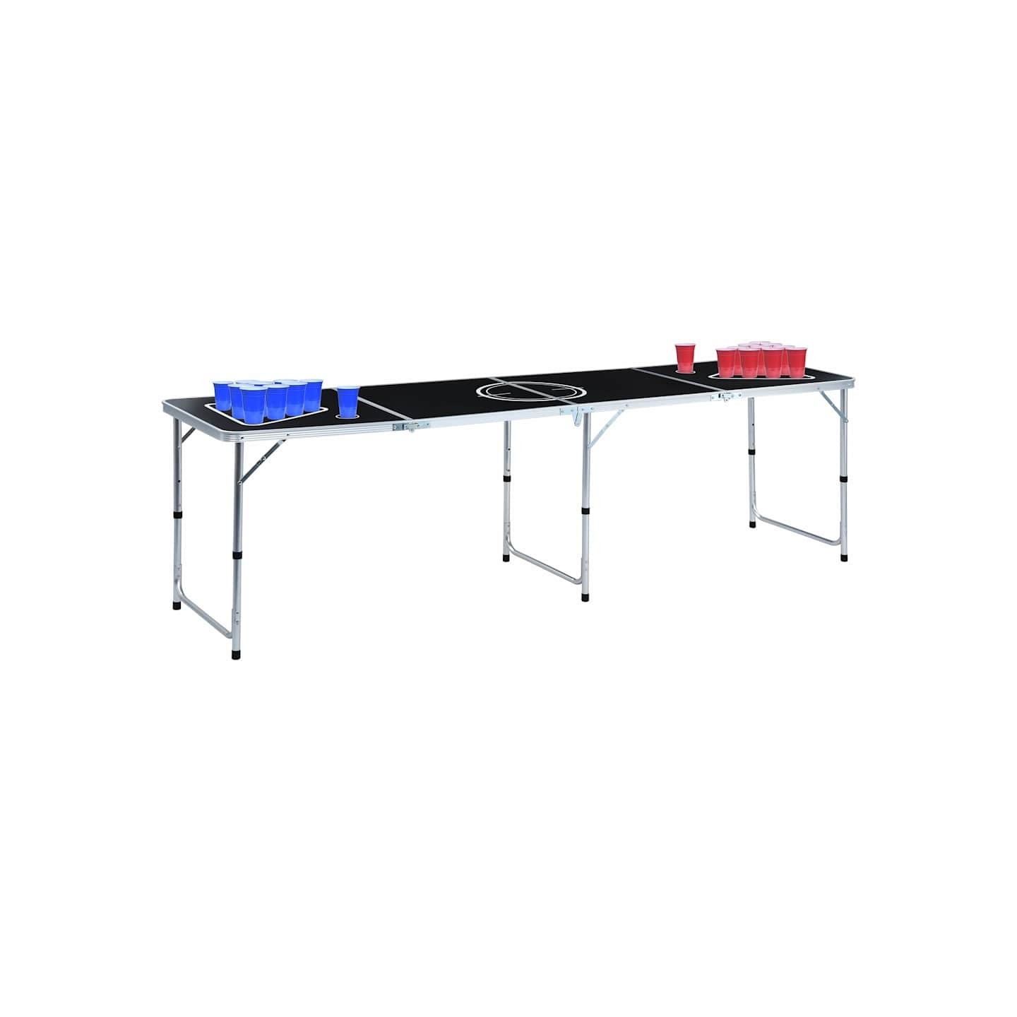 Table de bière-pong pliable avec tasses et balles 240 cm