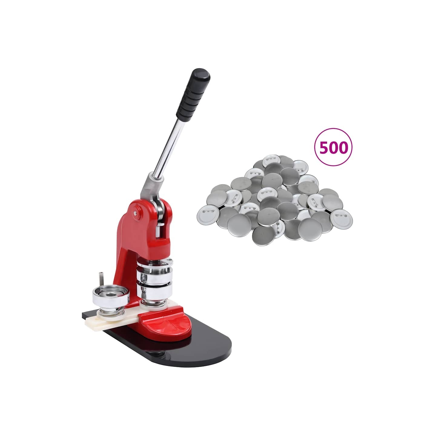 Machine à badges avec 500 pièces de bouton à épingle 58 mm