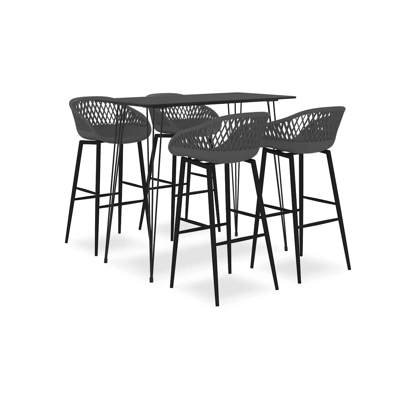 Ensemble de bar 5 pcs Noir et gris