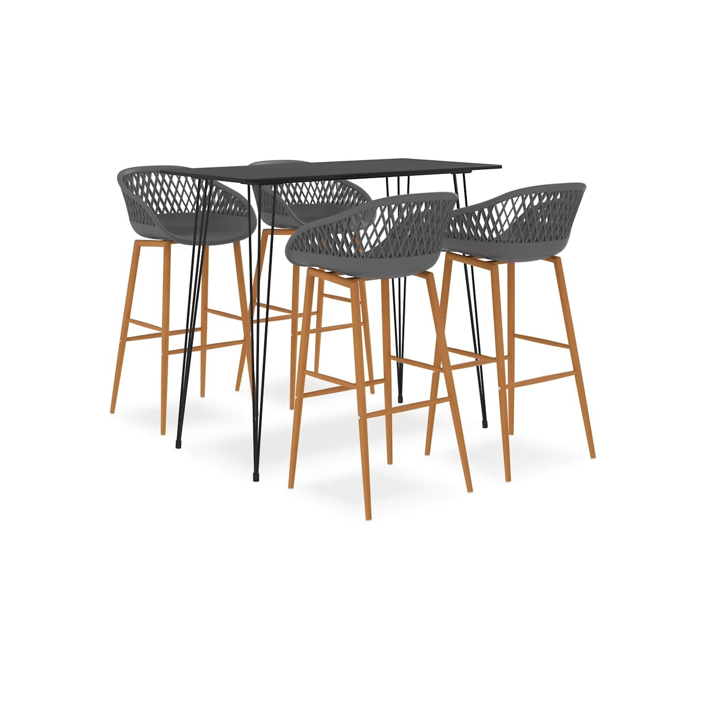 Ensemble de bar 5 pcs Noir et gris