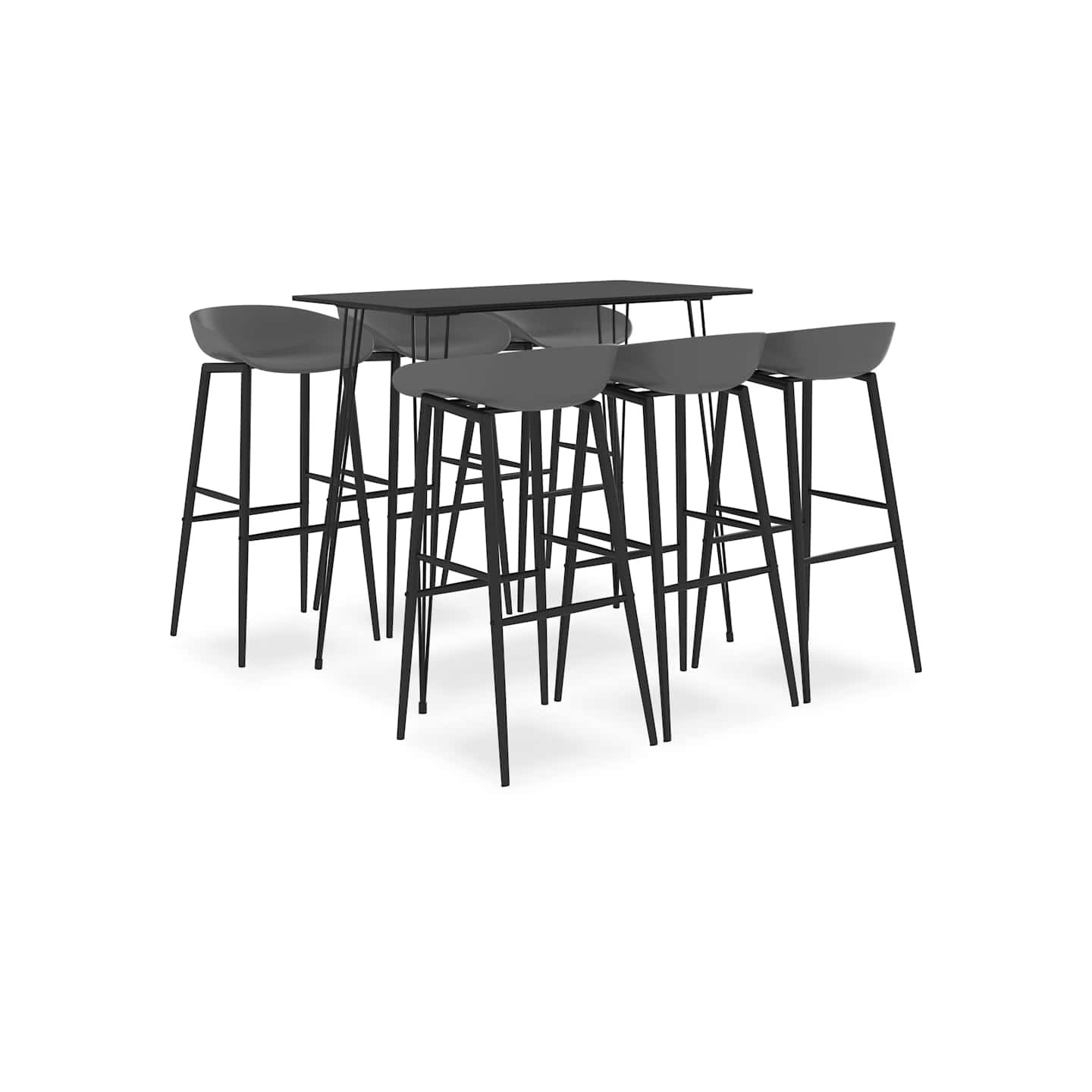 Ensemble de bar 7 pcs Noir et gris