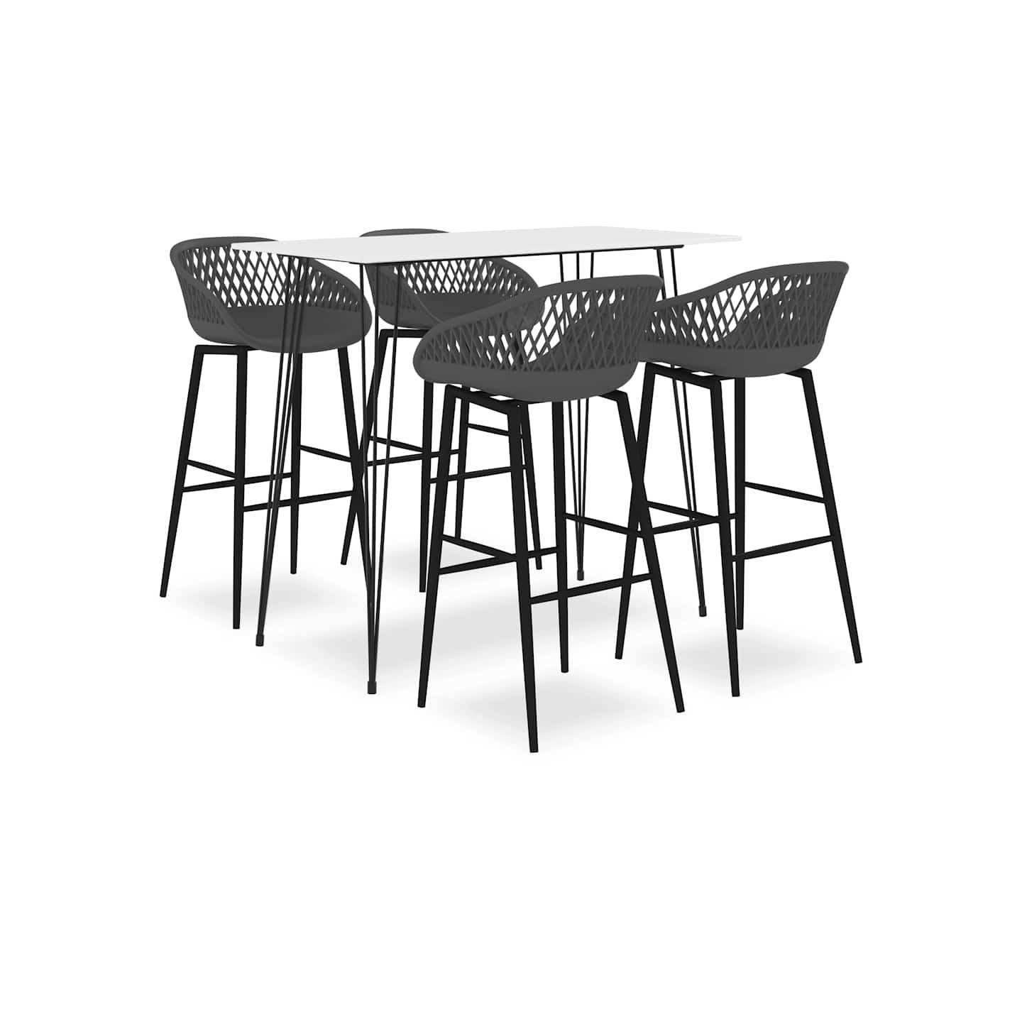 Ensemble de bar 5 pcs Blanc et gris