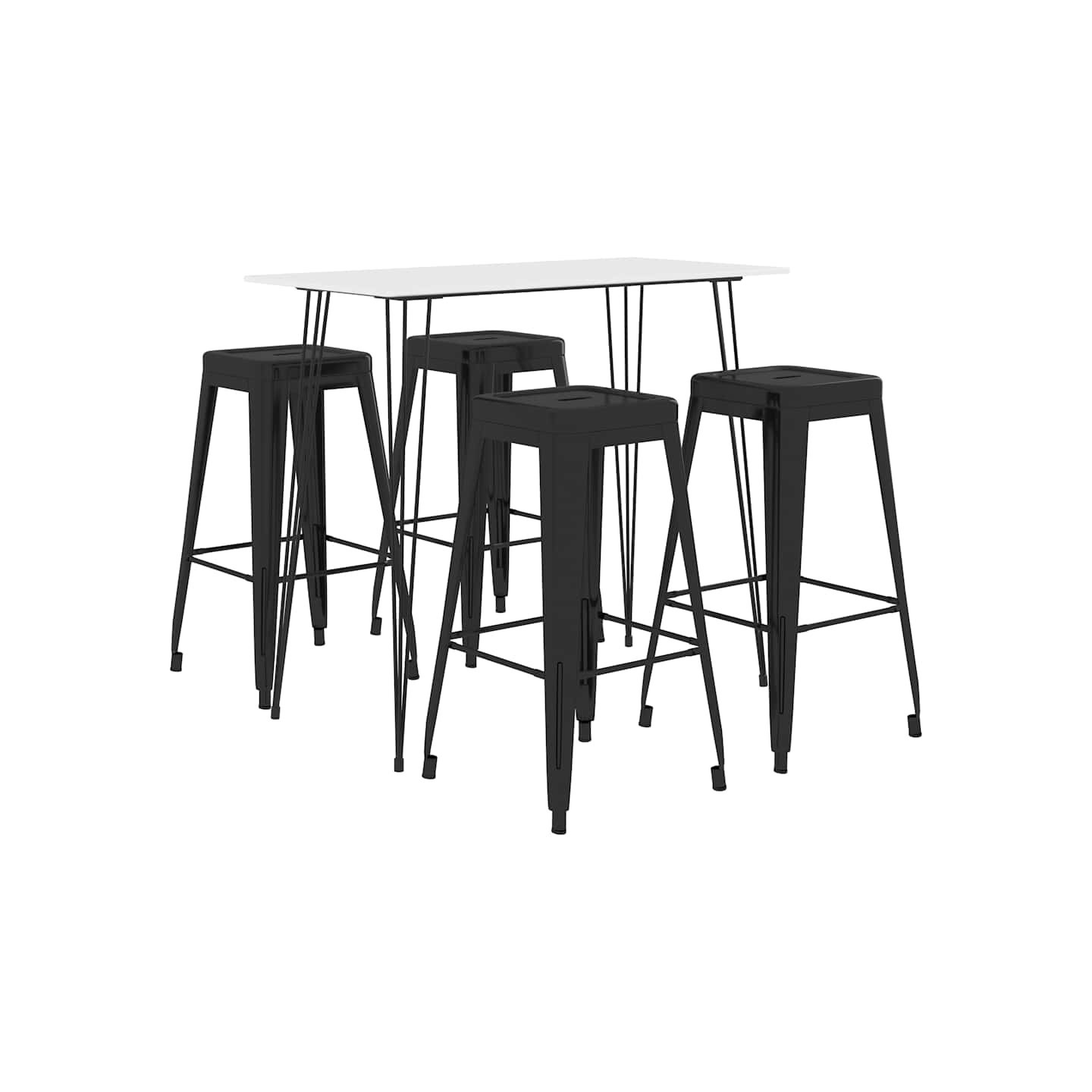 Ensemble de bar 5 pcs Blanc et noir