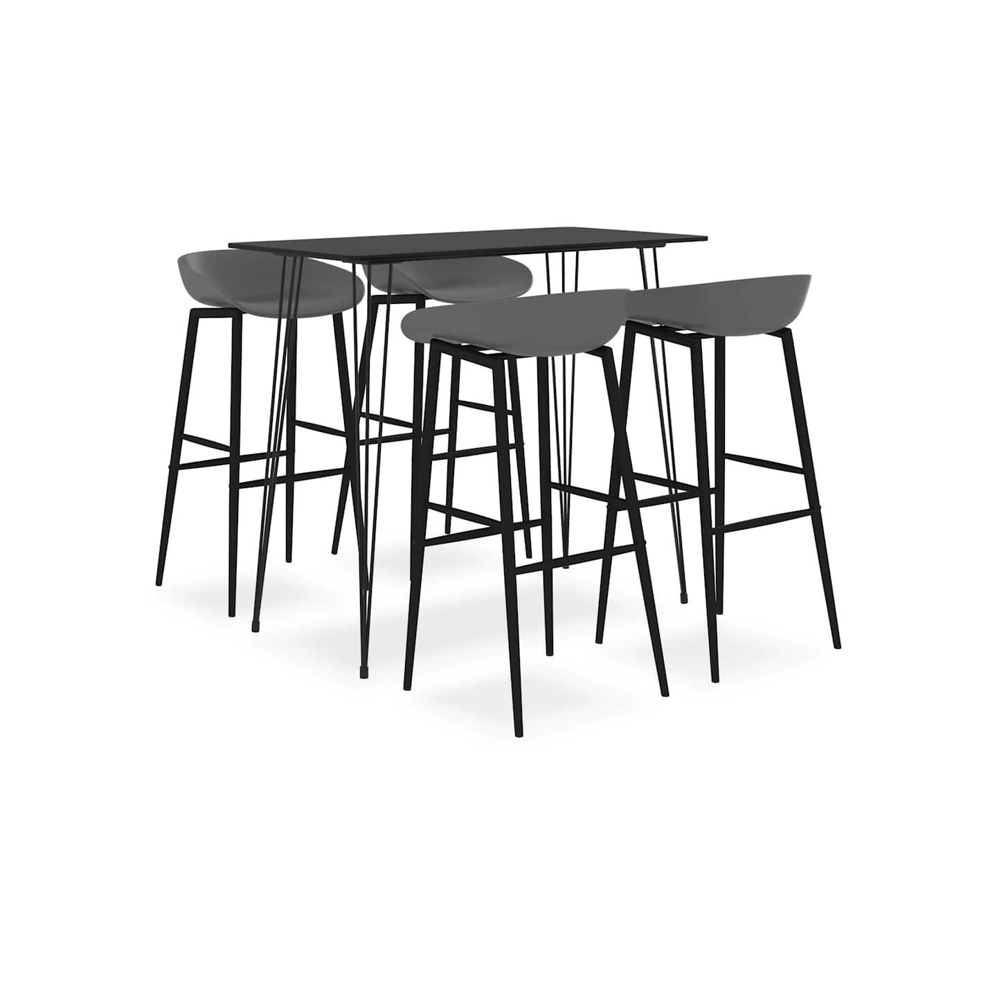 Ensemble de bar 5 pcs Noir et gris