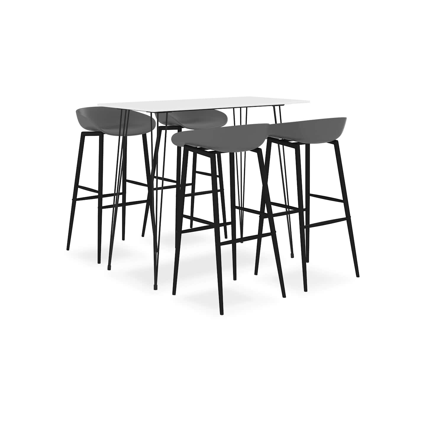 Ensemble de bar 5 pcs Blanc et gris