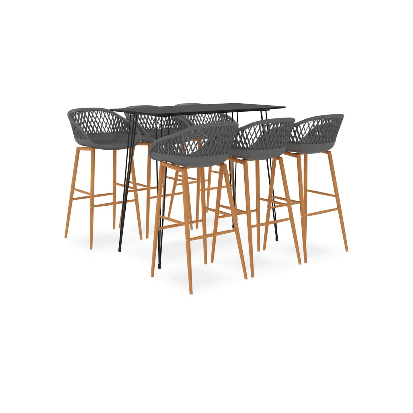 Ensemble de bar 7 pcs Noir et gris