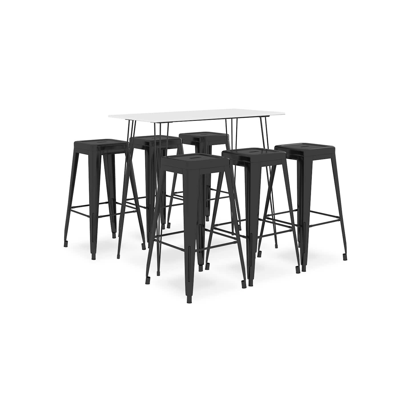 Ensemble de bar 7 pcs Blanc et noir