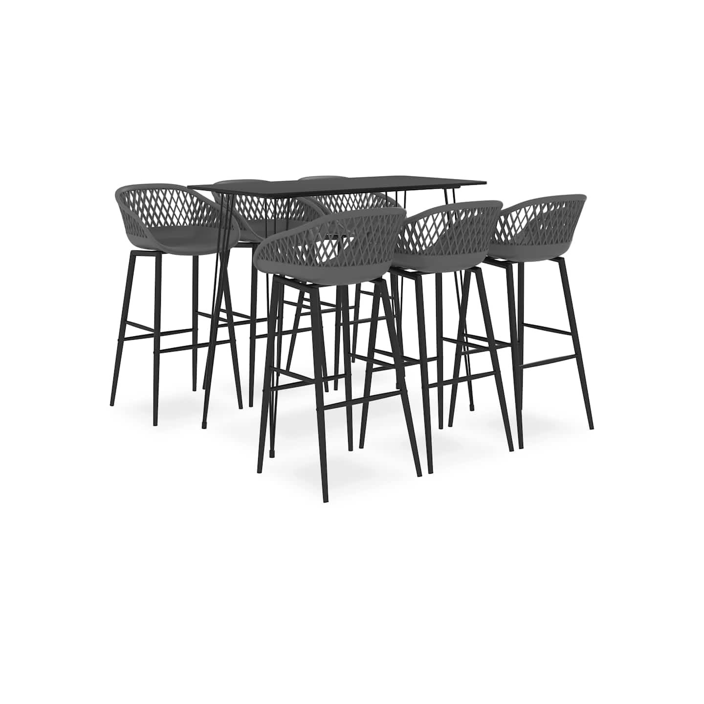 Ensemble de bar 7 pcs Noir et gris