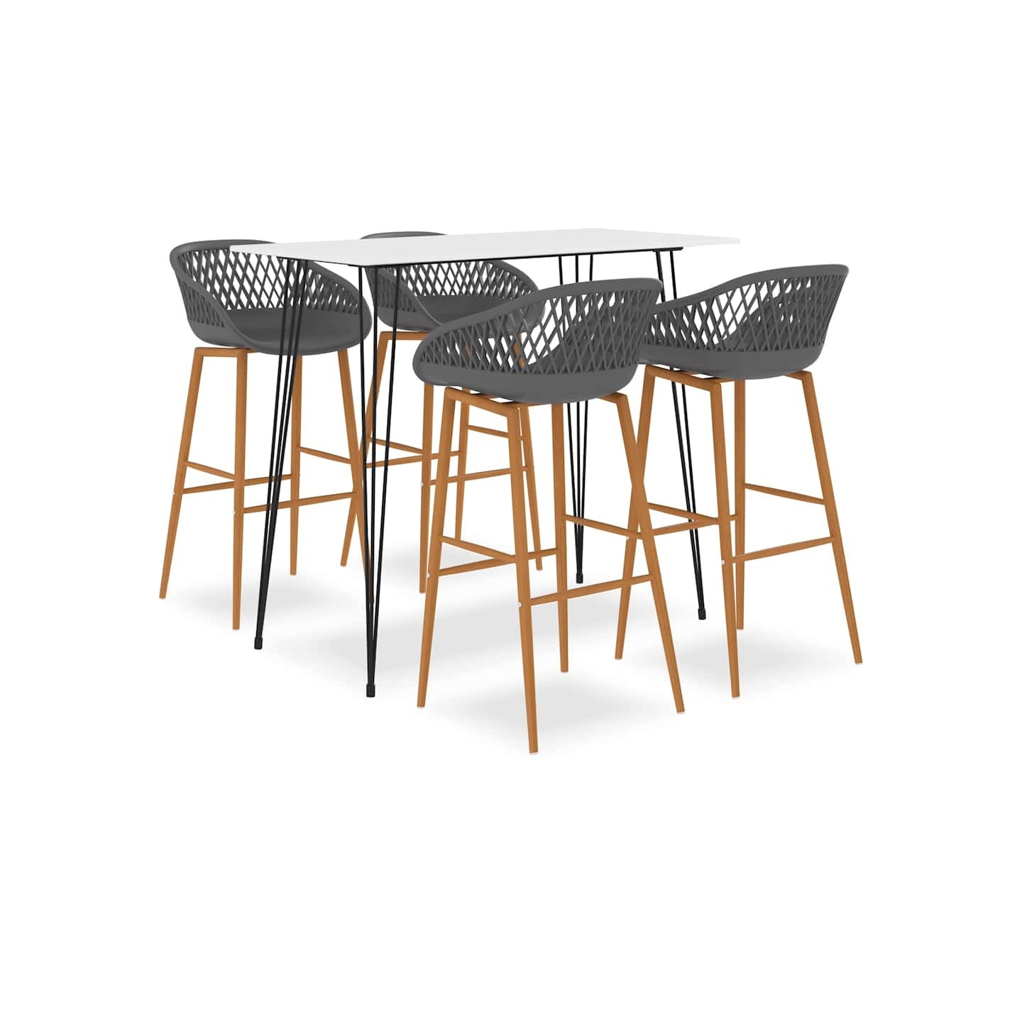 Ensemble de bar 5 pcs Blanc et gris