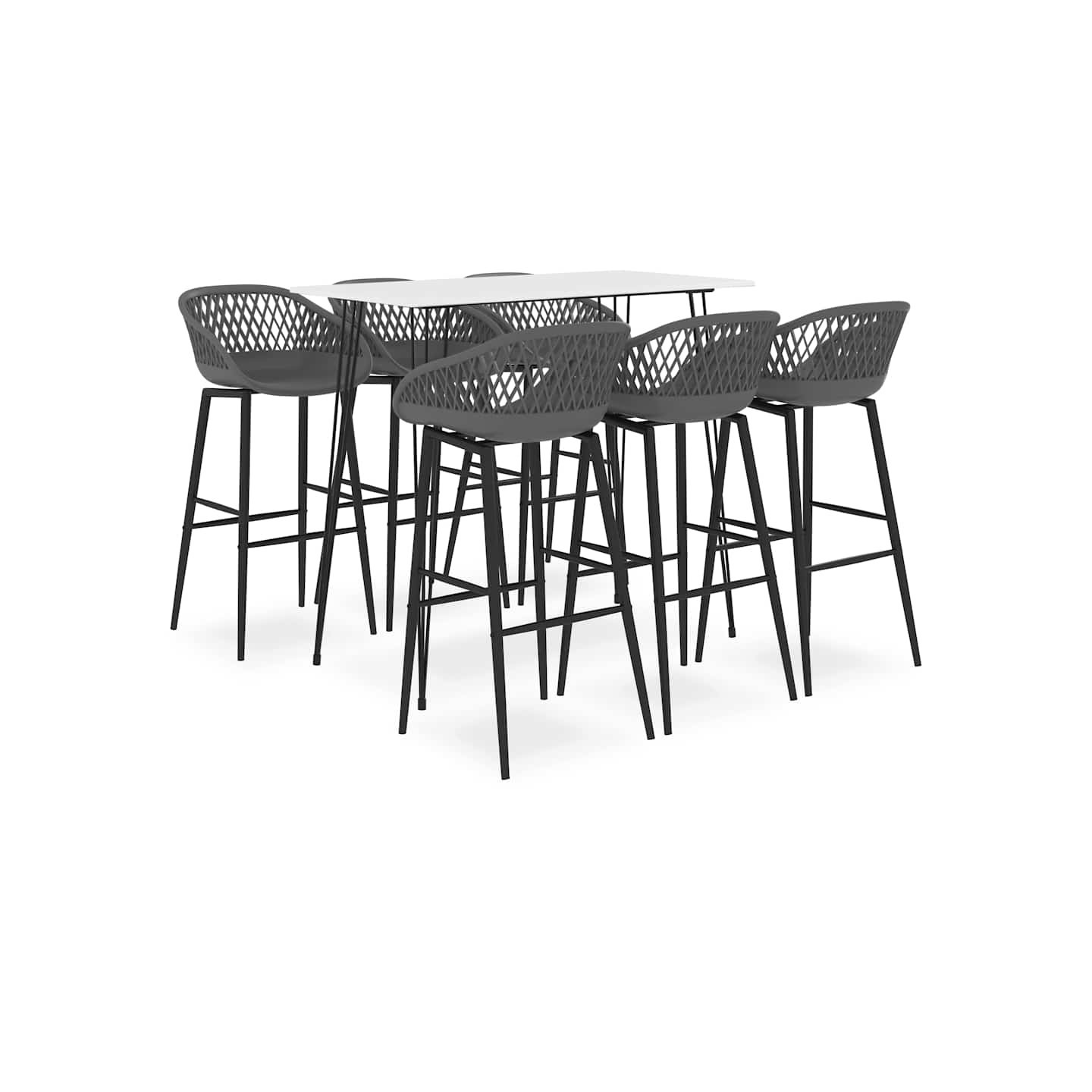 Ensemble de bar 7 pcs Blanc et gris