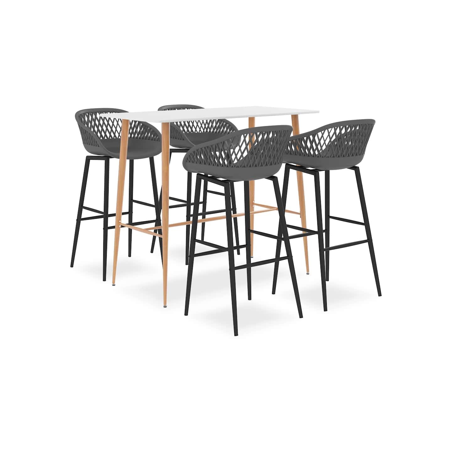 Ensemble de bar 5 pcs Blanc et gris