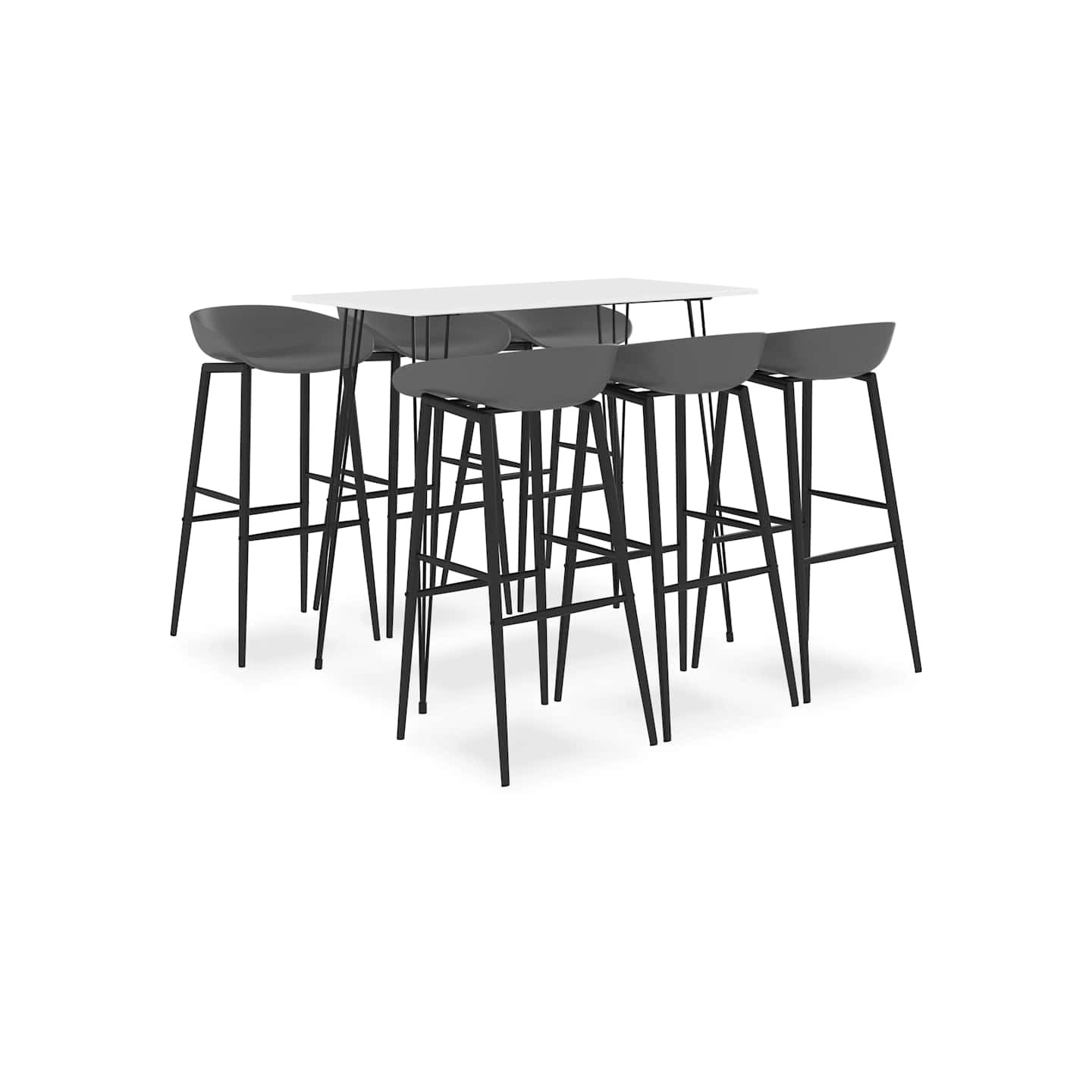 Ensemble de bar 7 pcs Blanc et gris