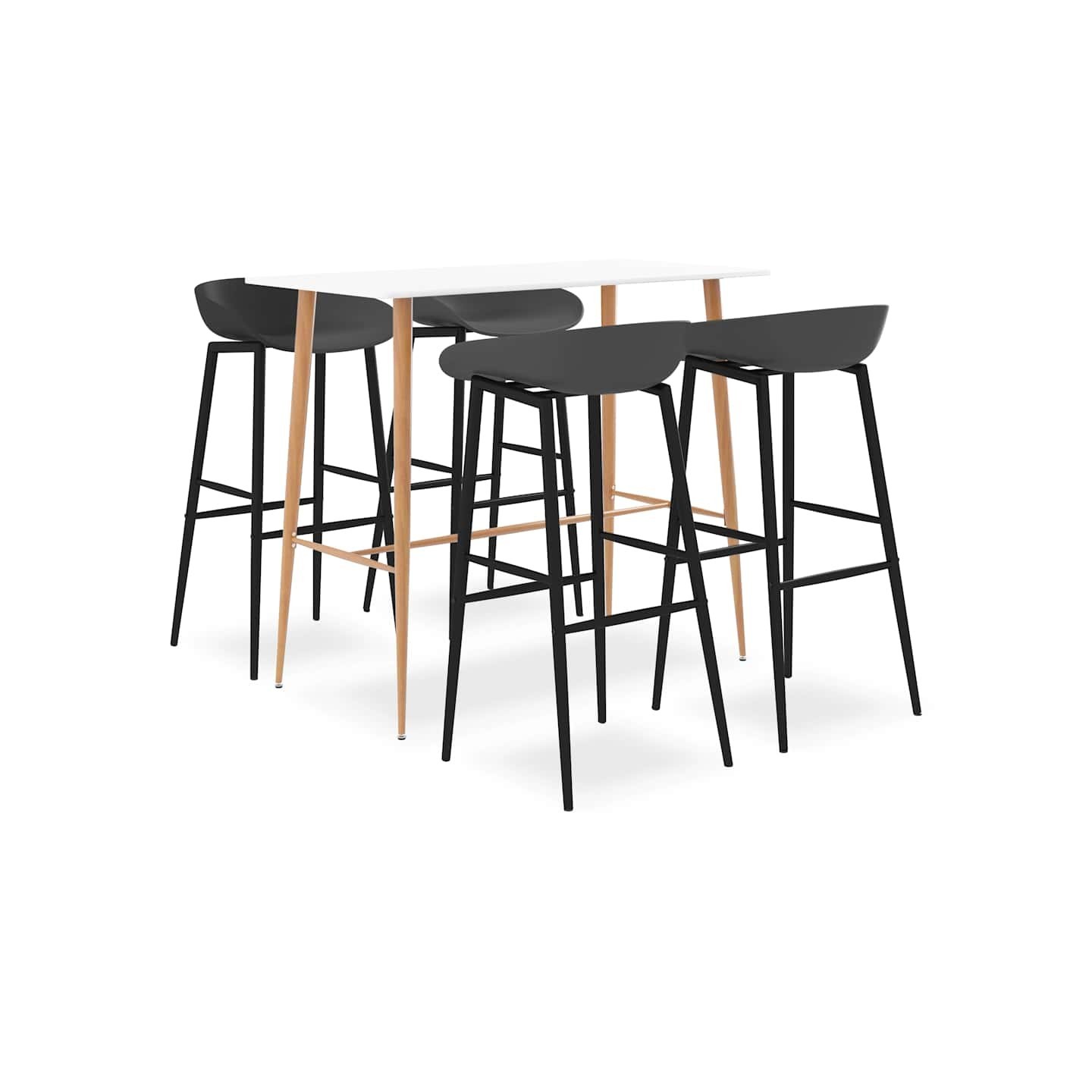 Ensemble de bar 5 pcs Blanc et gris