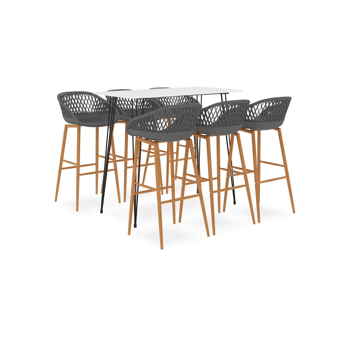 Ensemble de bar 7 pcs Blanc et gris