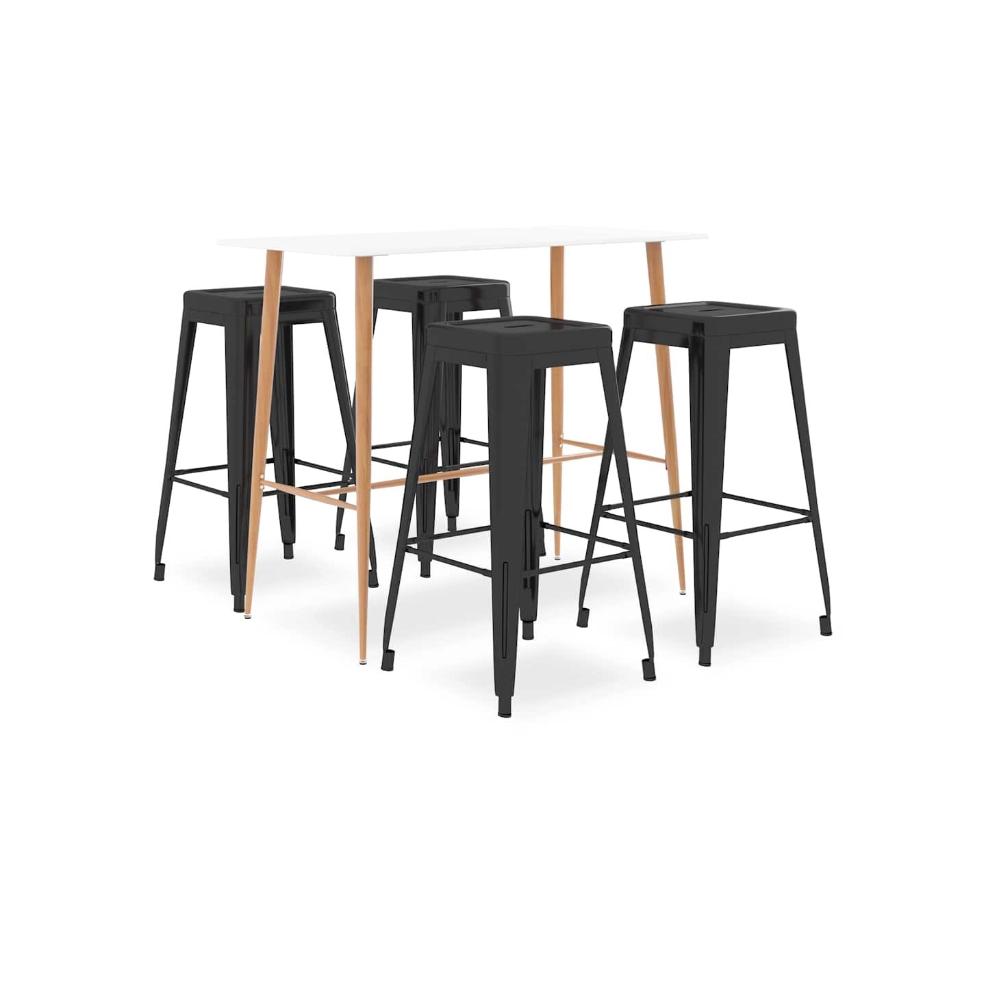 Ensemble de bar 5 pcs Blanc et noir