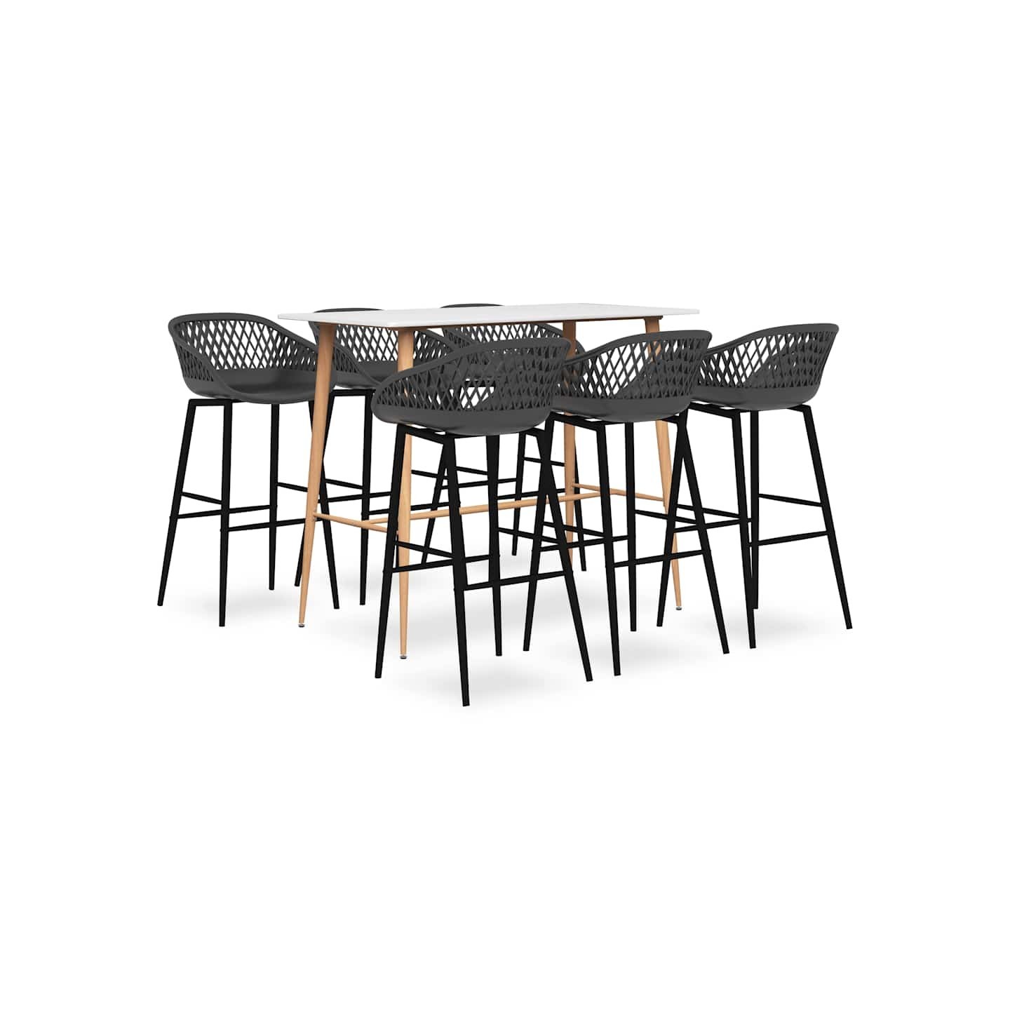 Ensemble de bar 7 pcs Blanc et gris