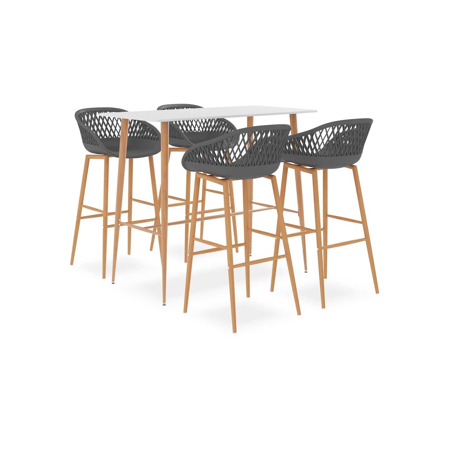 Ensemble de bar 5 pcs Blanc et gris