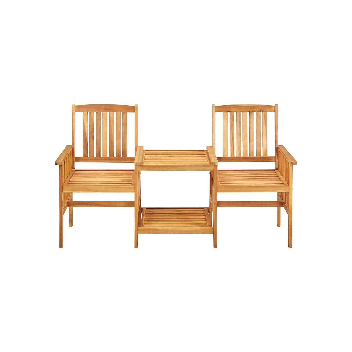 Chaises de jardin avec table à thé 159x61x92 cm Bois d'acacia