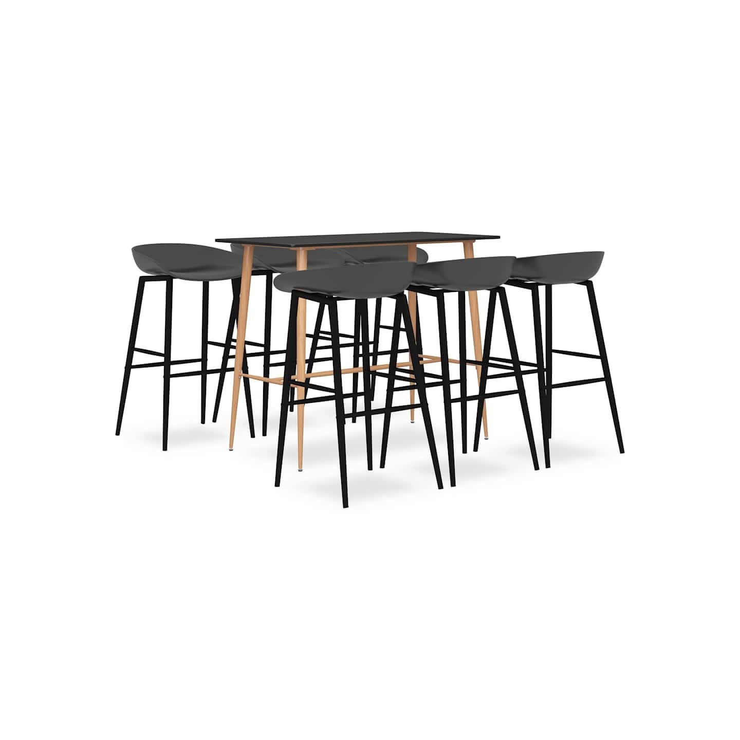Ensemble de bar 7 pcs Noir et gris