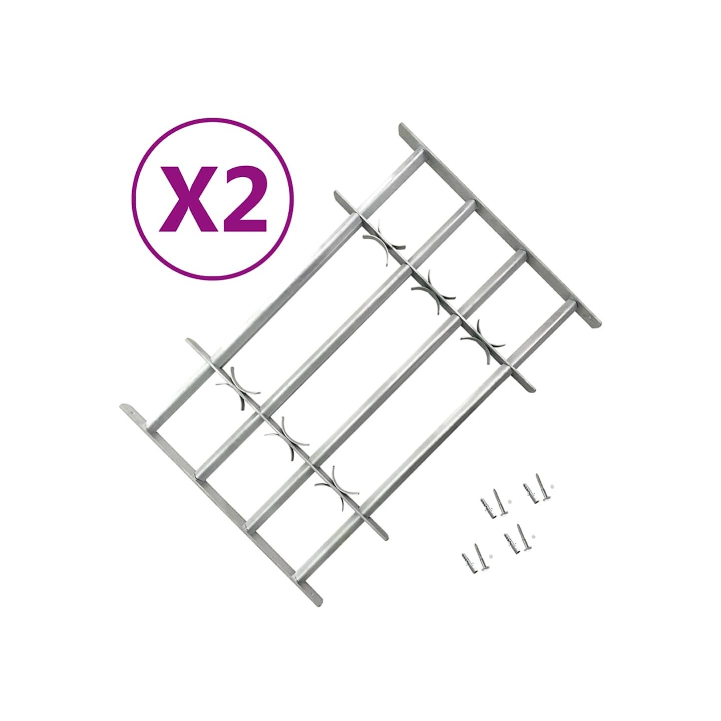 Grilles réglables de sécurité de fenêtres 2 pcs 1000-1500 mm