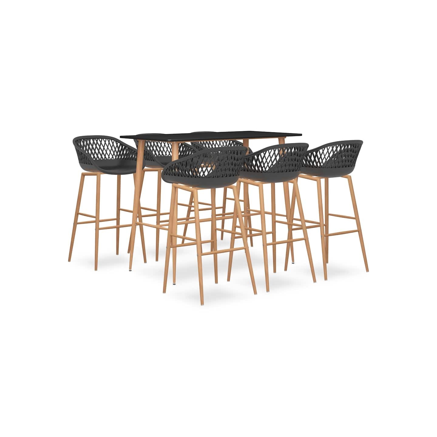 Ensemble de bar 7 pcs Noir et gris