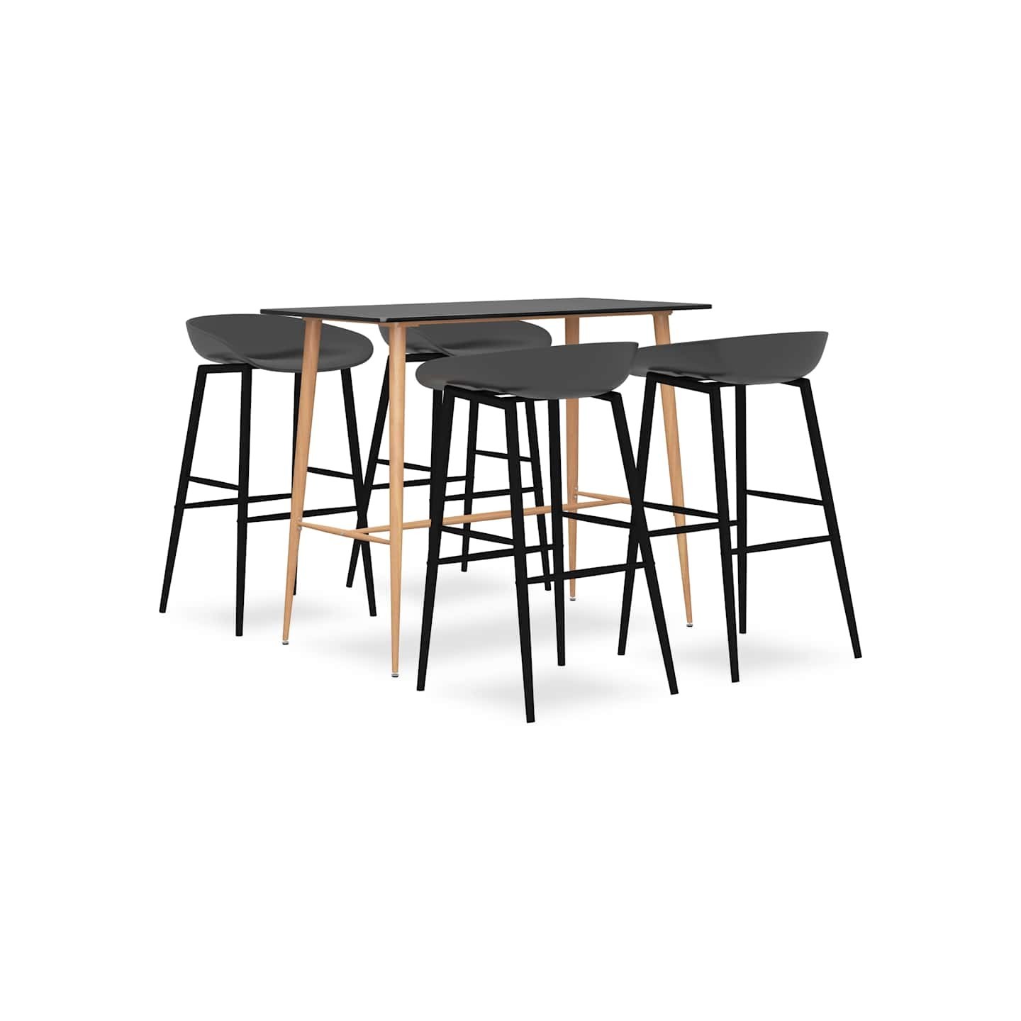 Ensemble de bar 5 pcs Noir et gris