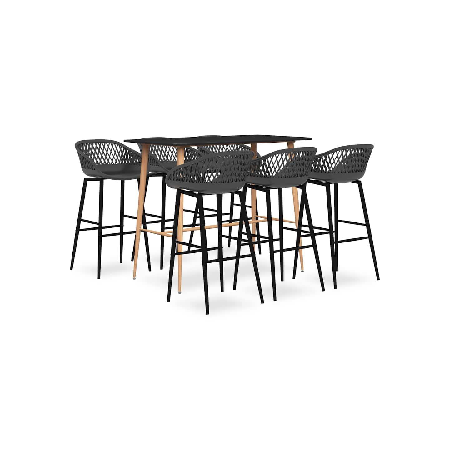 Ensemble de bar 7 pcs Noir et gris