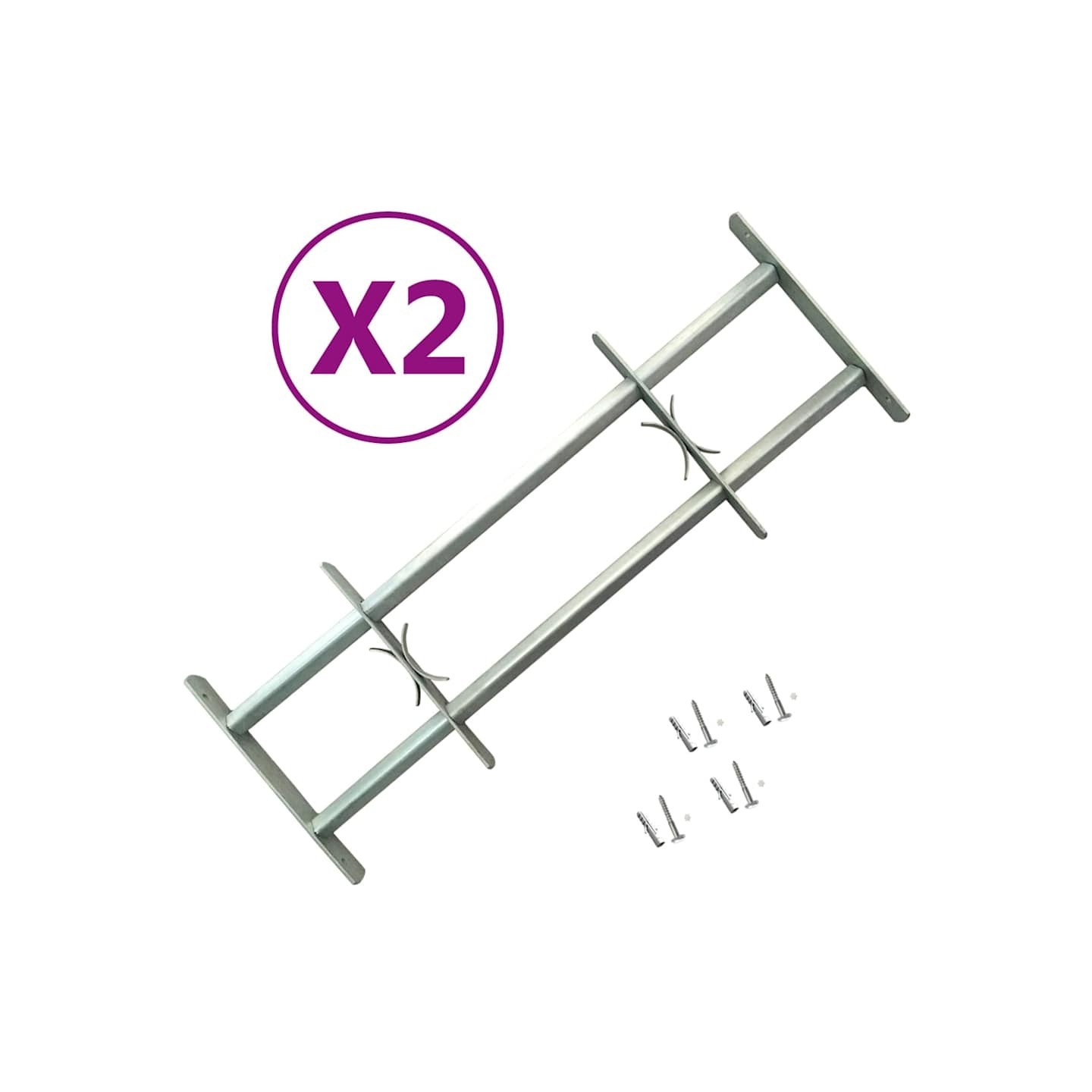 Grilles réglables de sécurité de fenêtres 2 pcs 1000-1500 mm