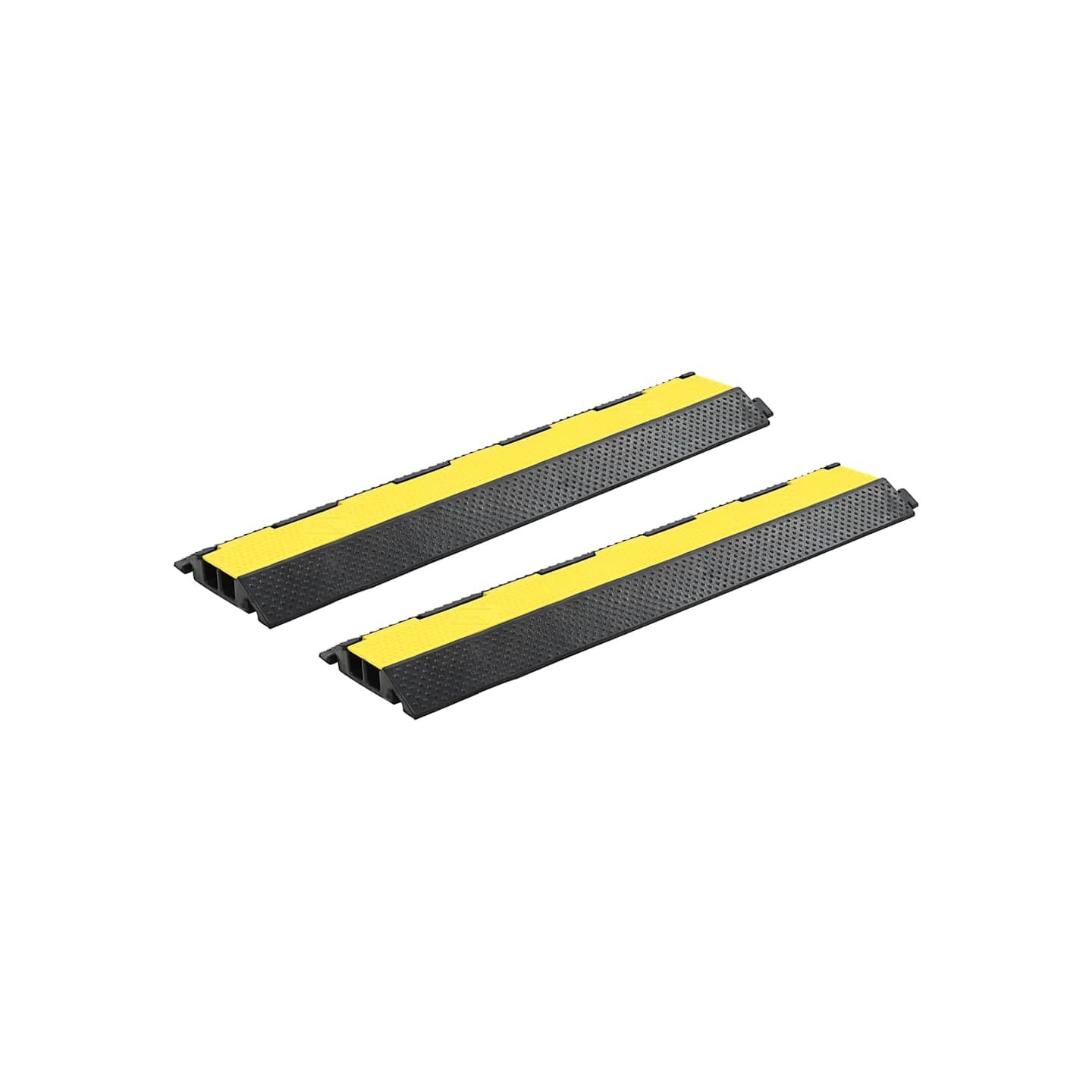 Rampes de protection de câble 2 pcs 2 canaux caoutchouc 101,5cm
