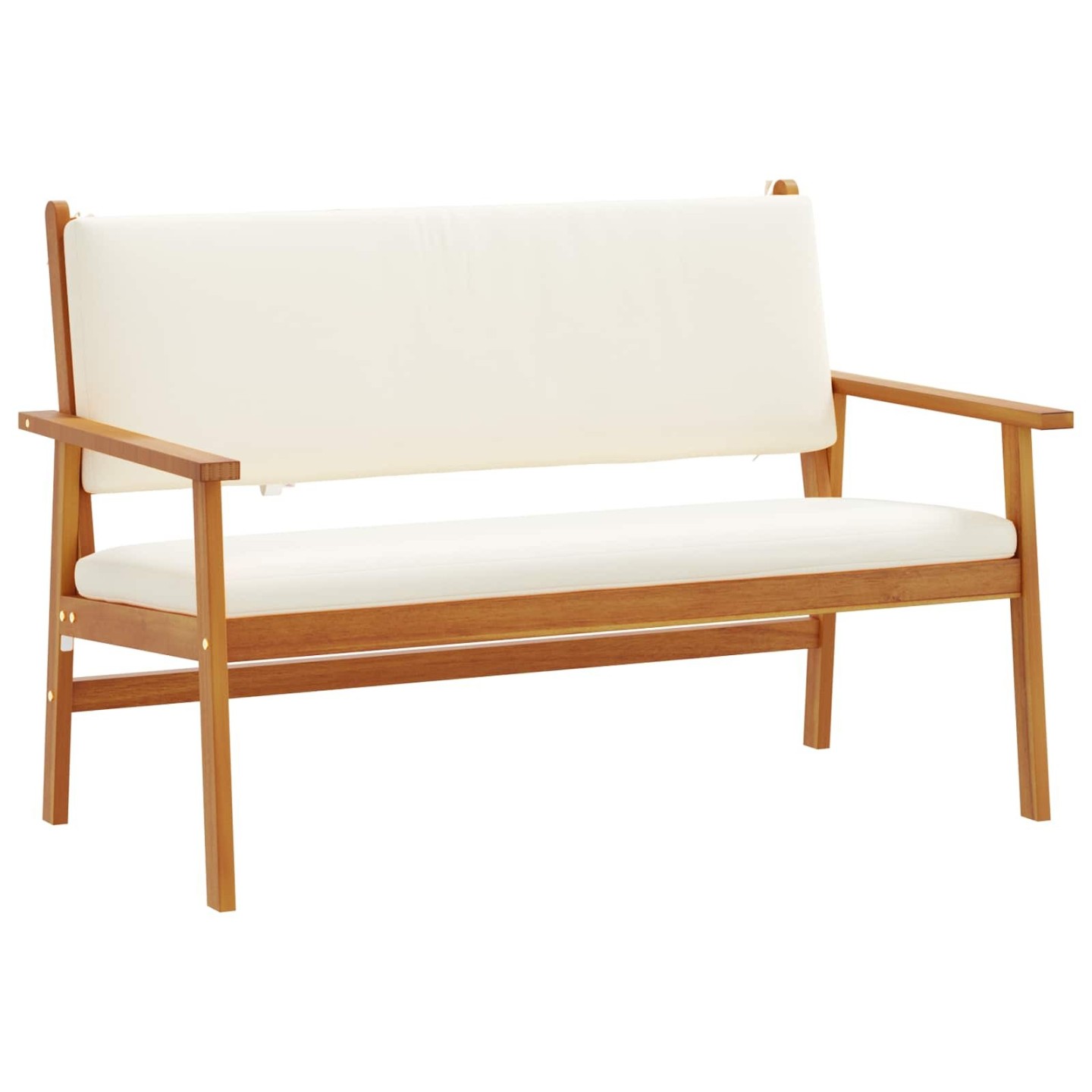 Banc de jardin Blanc crème Bois d'Acacia Massif