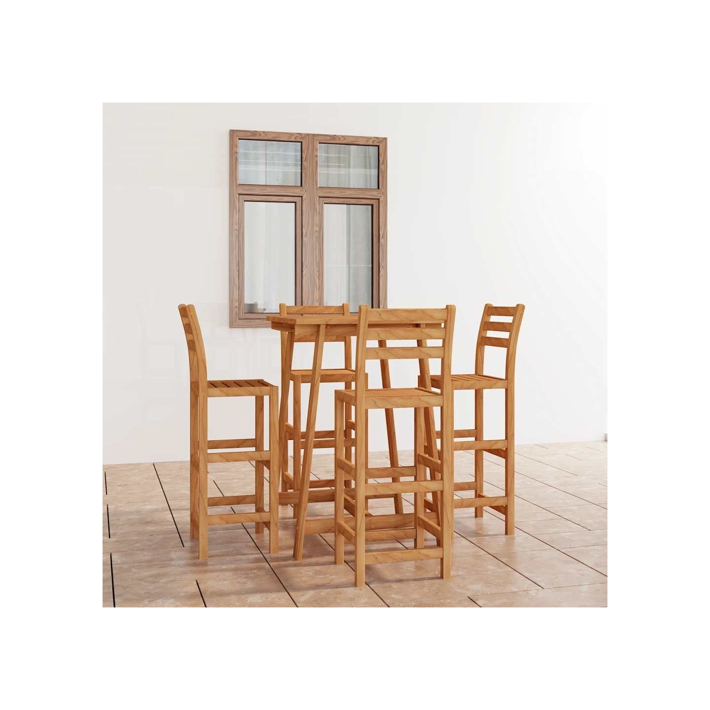 Ensemble de bar d'extérieur 5 pcs Bois d'acacia massif