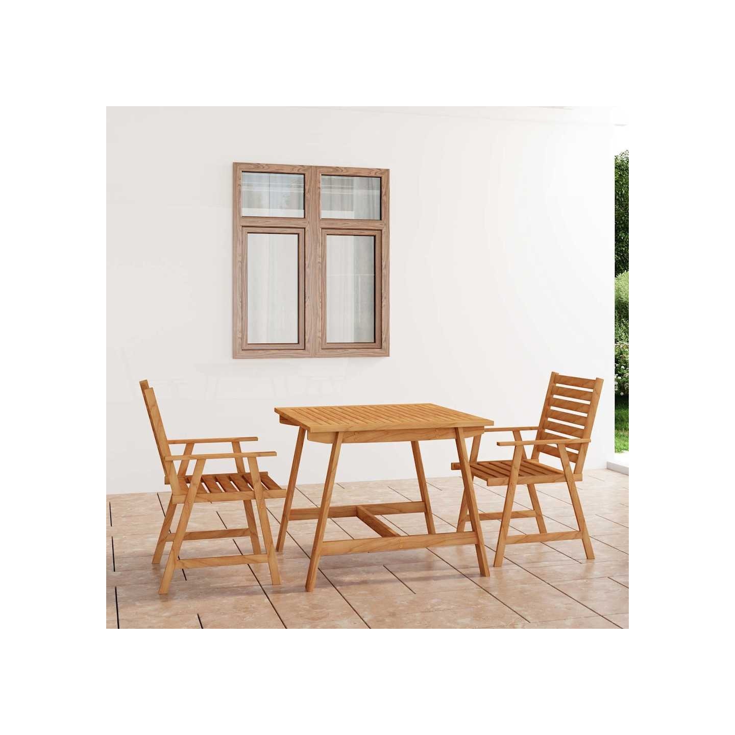 Ensemble à manger de jardin 3 pcs Bois d'acacia solide